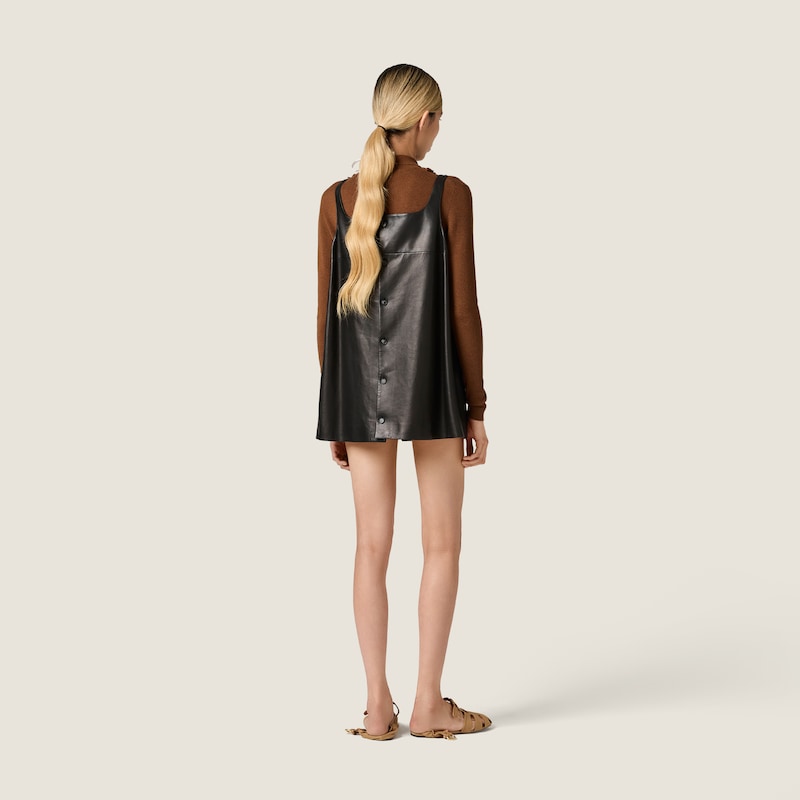 Nappa leather mini-dress