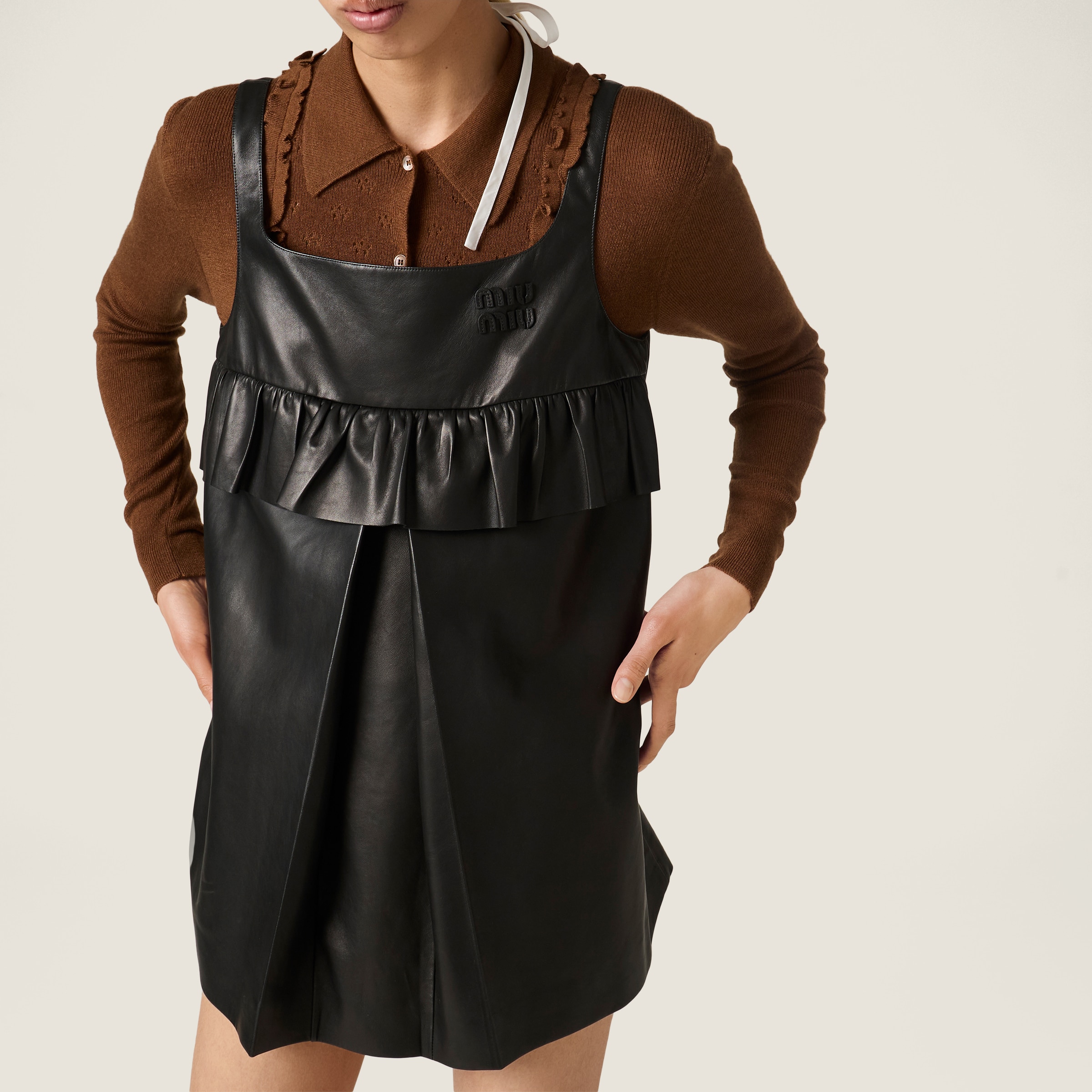 strapless leather black dress Faux Leather Strapless Midi Dress – Glam House Salon Suites main image 0