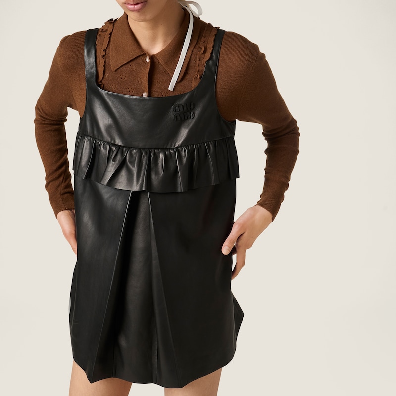 Nappa leather mini-dress