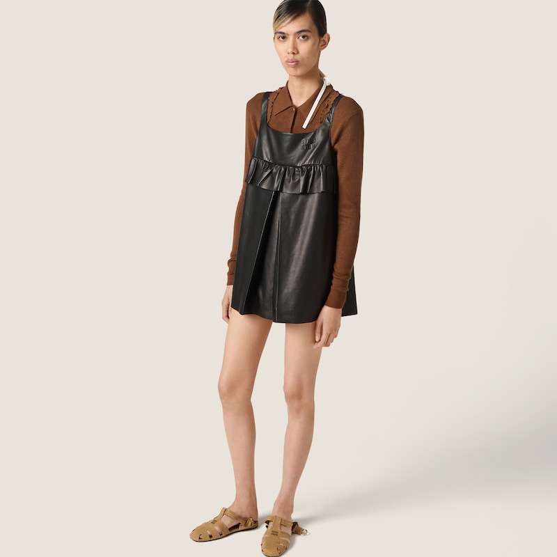 Nappa leather mini-dress
