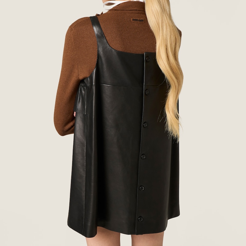 Nappa leather mini-dress