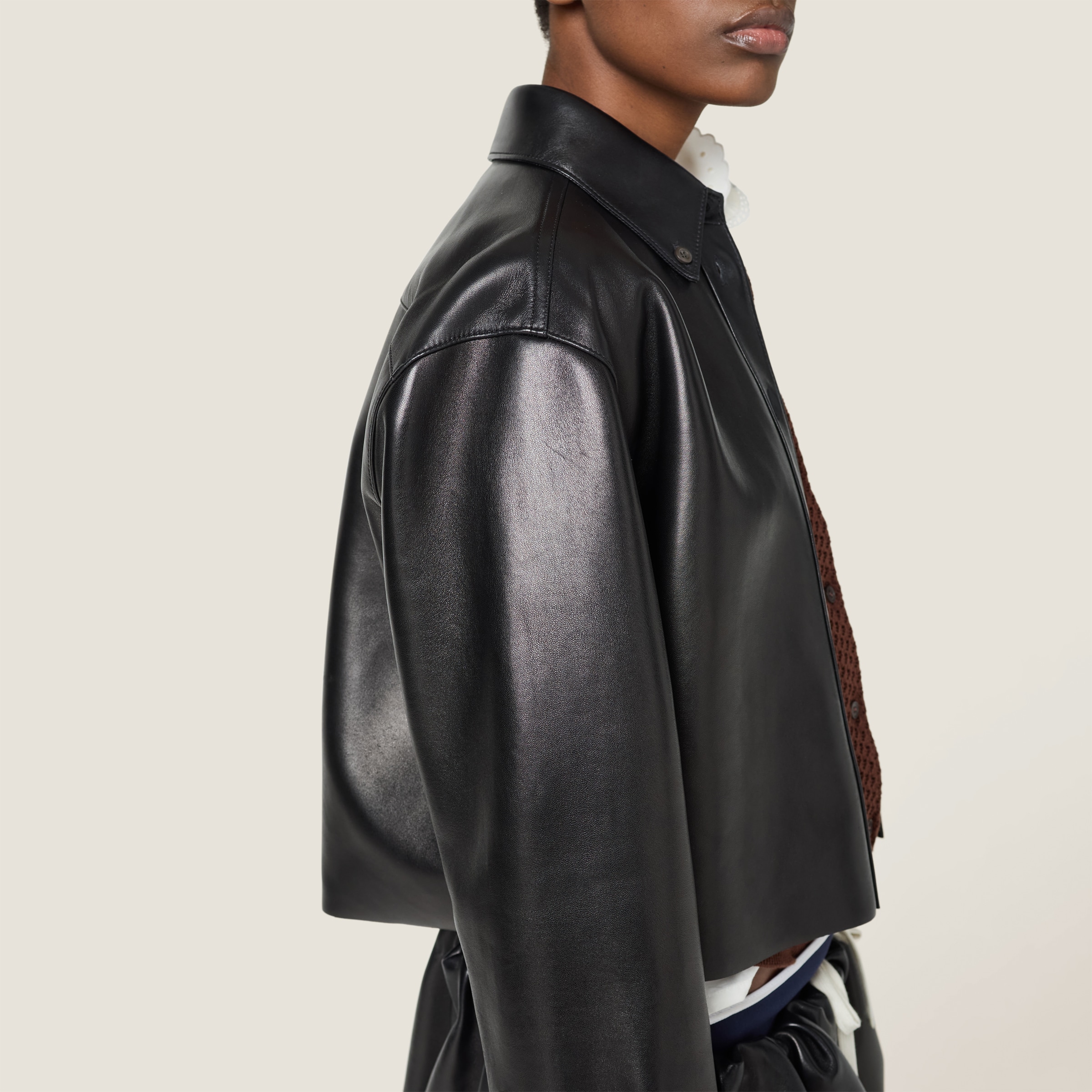 BLACK LEATHER SHIRT MiuMiu(ミュウミュウ) - 海外通販のBUYMA
