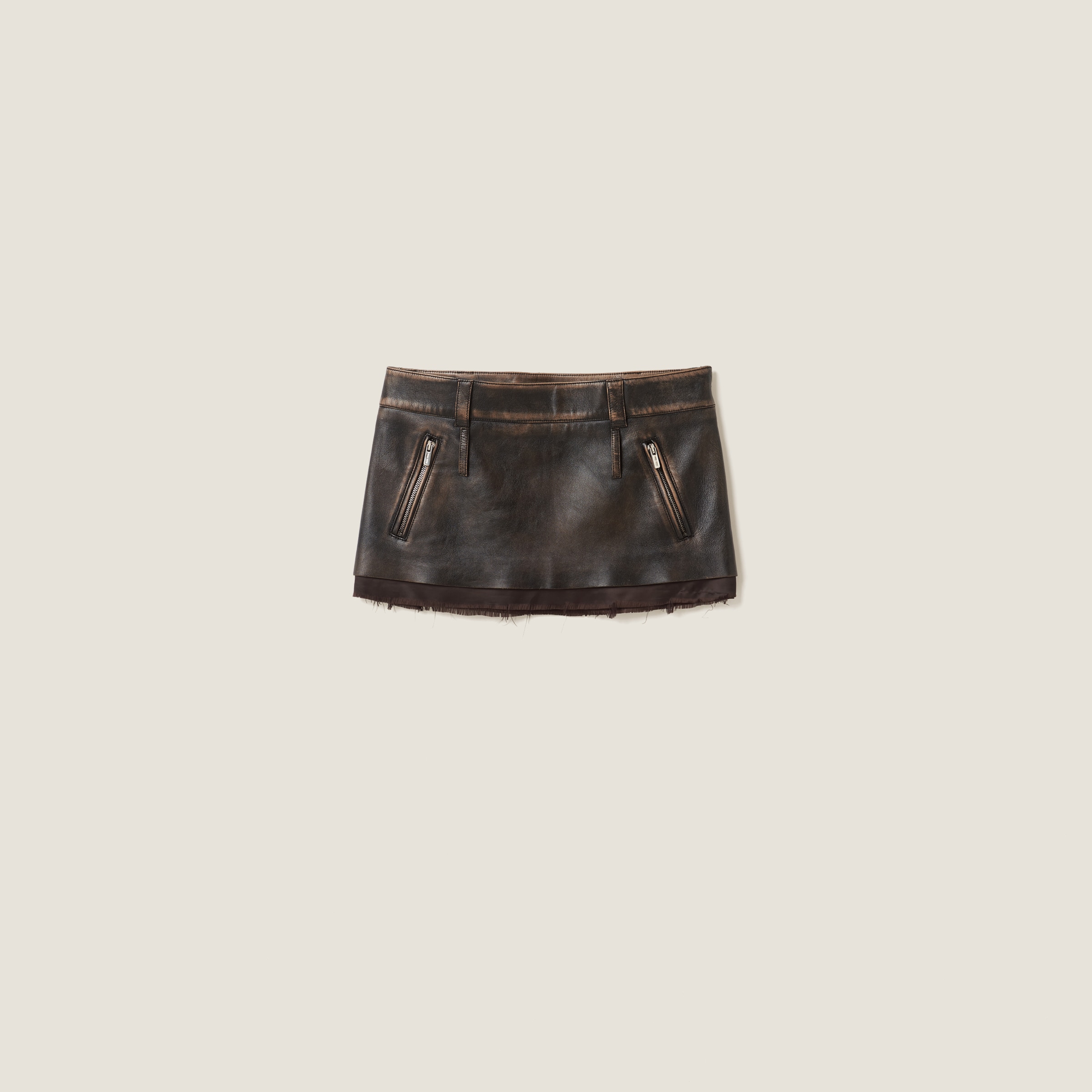 Nappa leather skirt