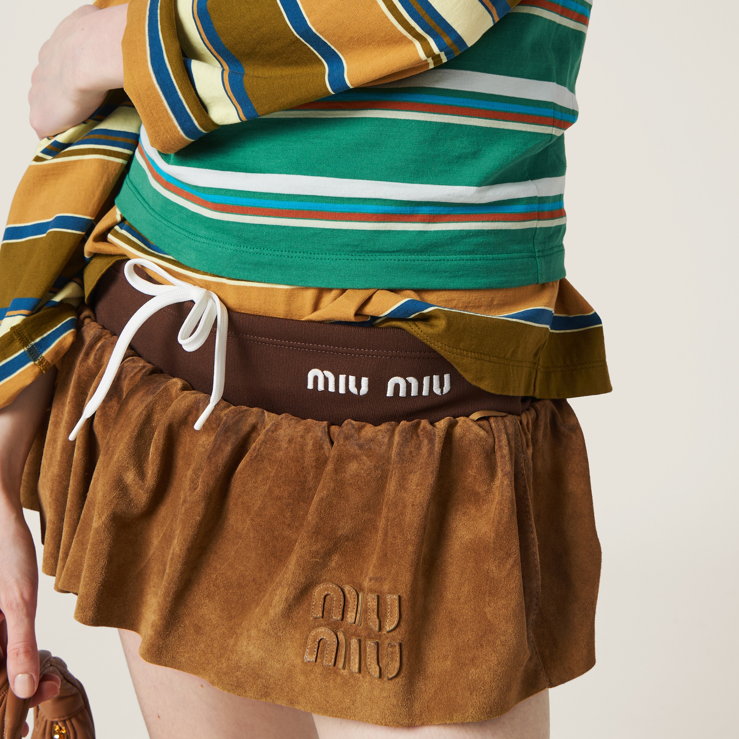 ナチュラル スエードナッパレザー スカート | Miu Miu