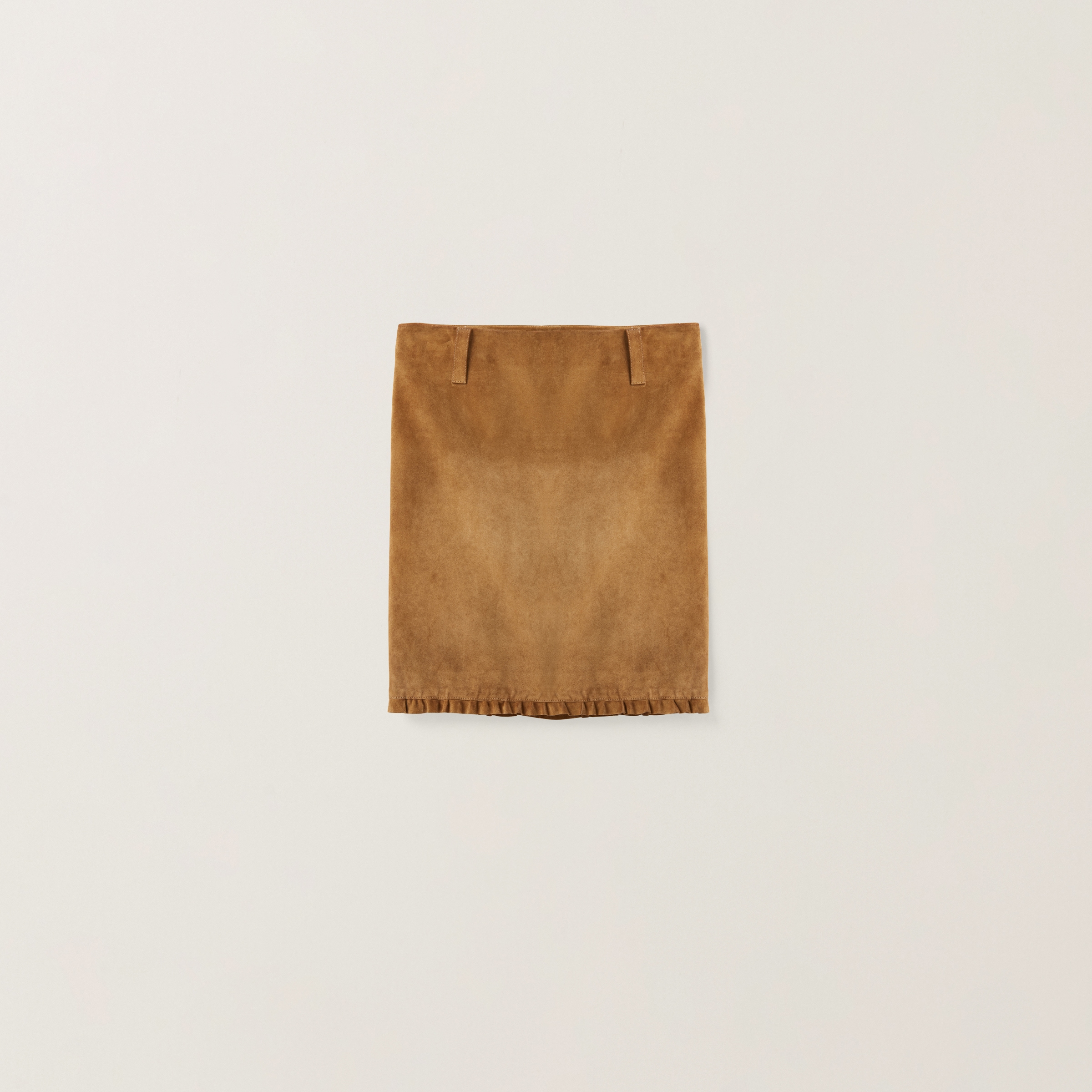 Miu Miu Suede Skirt In Dove Gray