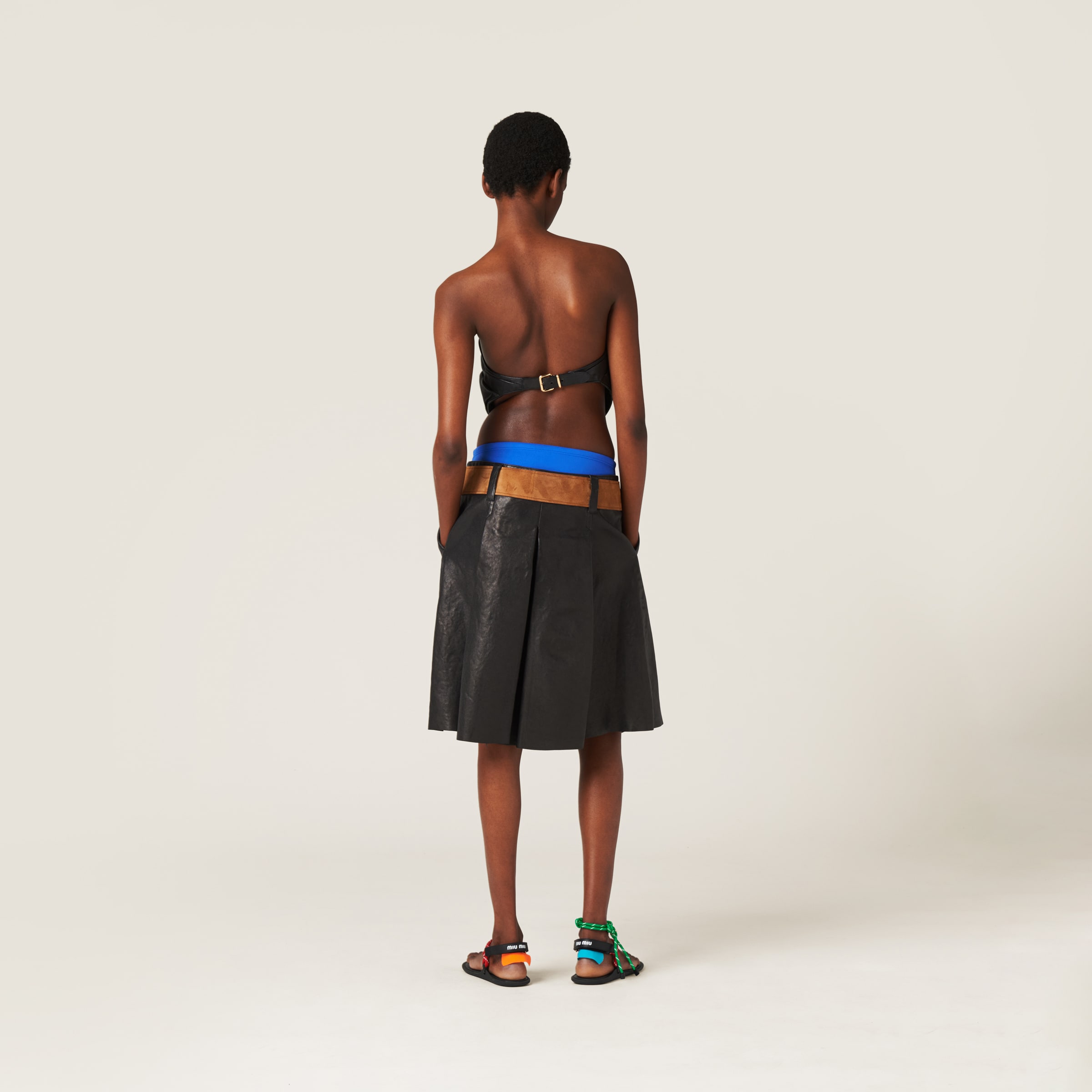 Black Nappa Leather Skirt | Miu Miu