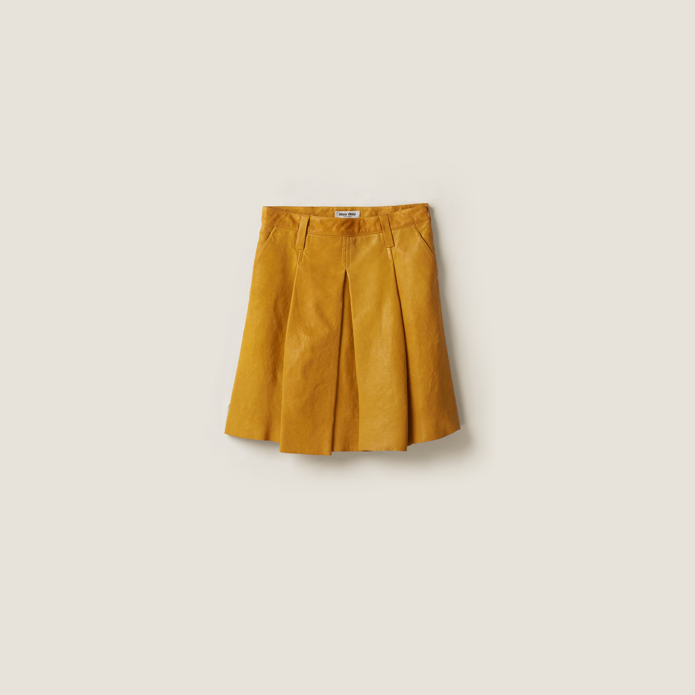 Miumiu Nappa Leather Skirt In Topaz