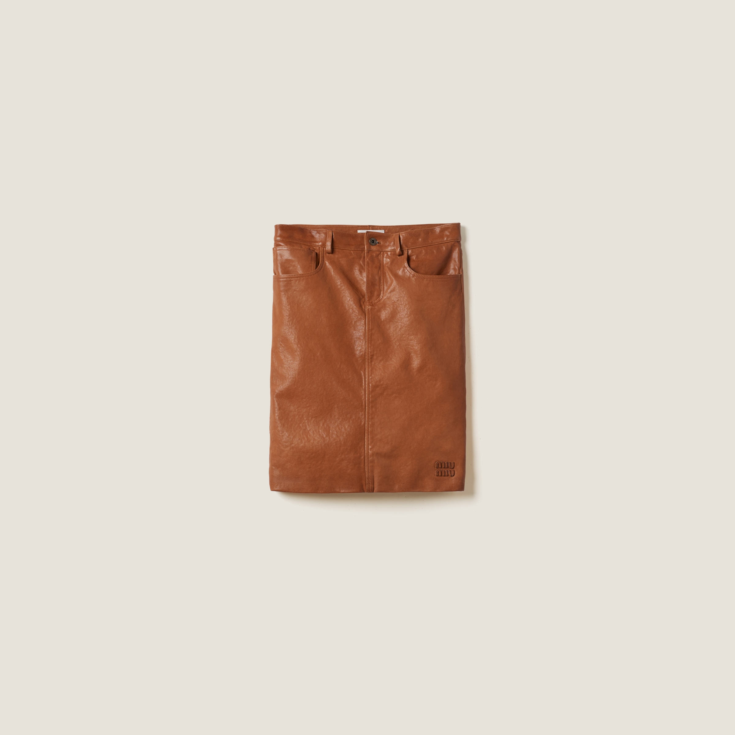 Miu miu leather skirt discount