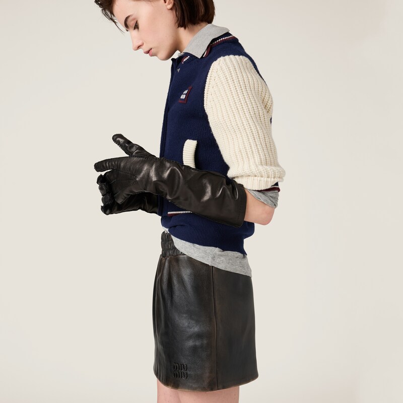 Nappa皮革半身裙