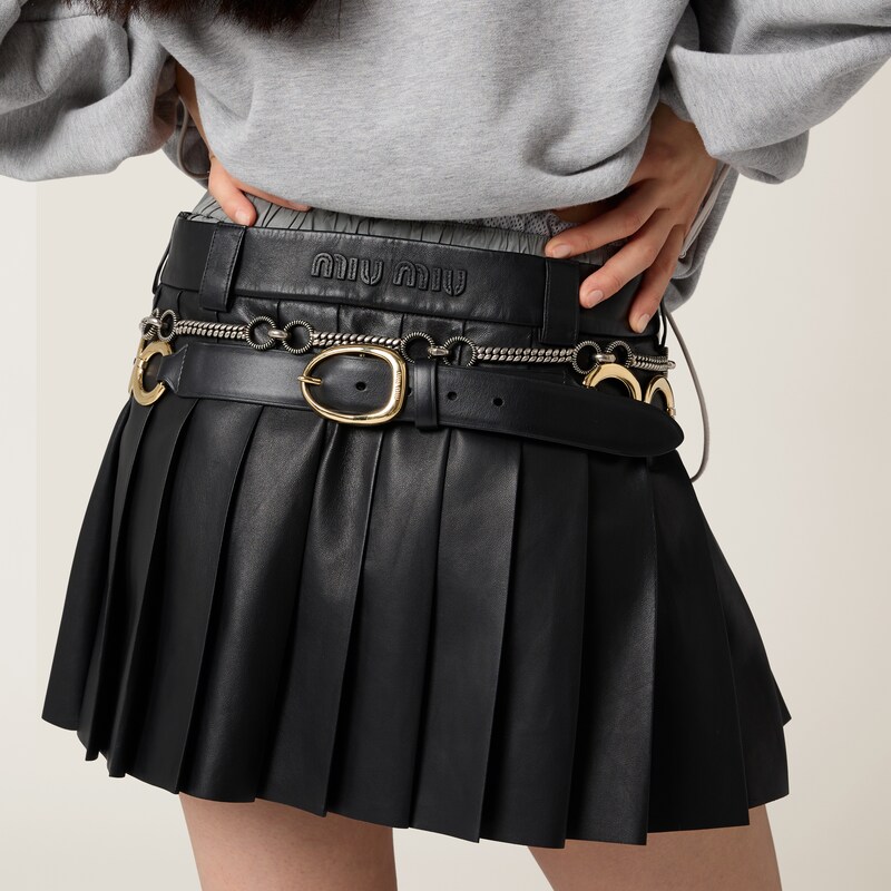 Nappa leather skirt