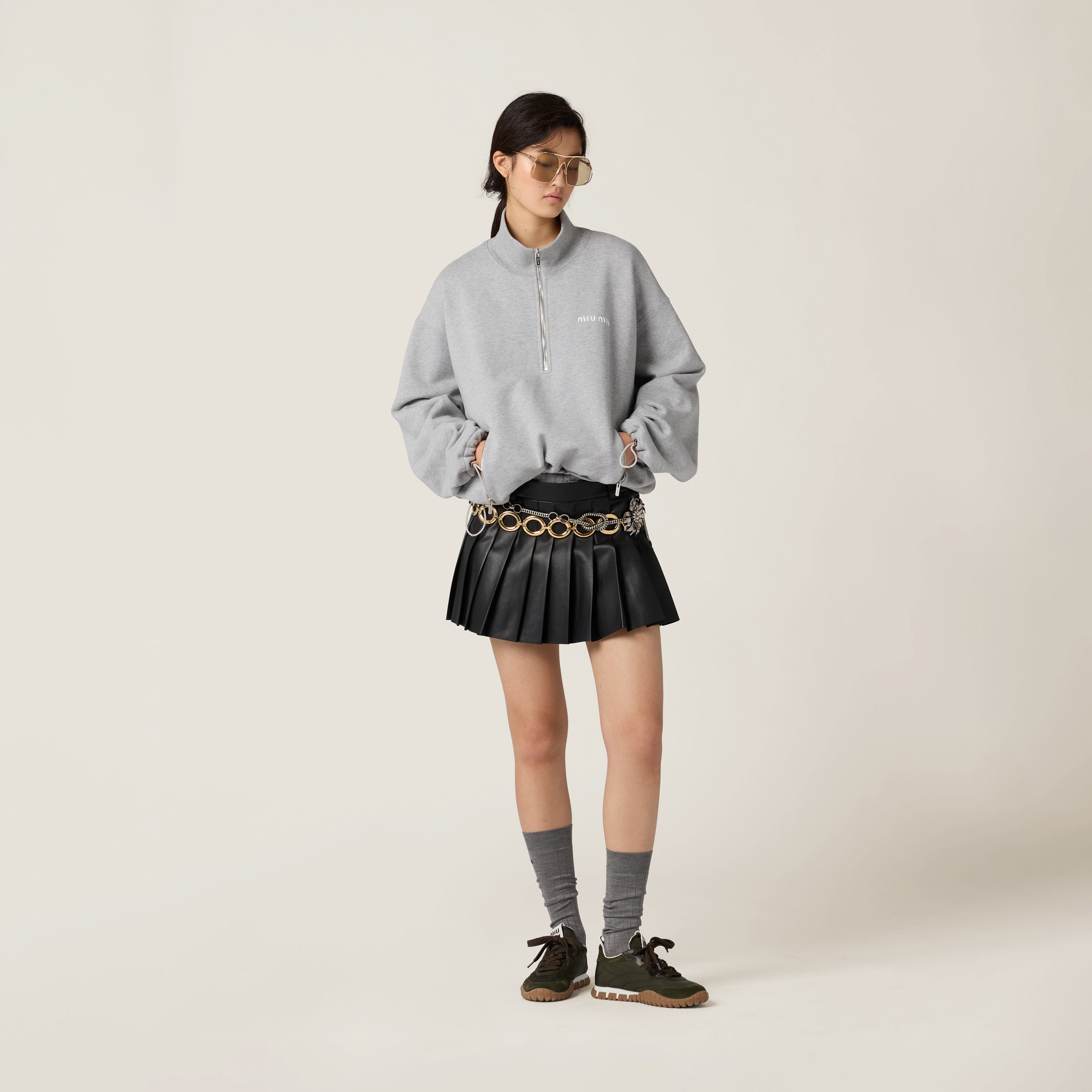 Miu Miu レディース レザーミニスカート の ブラック | LN-CC®
