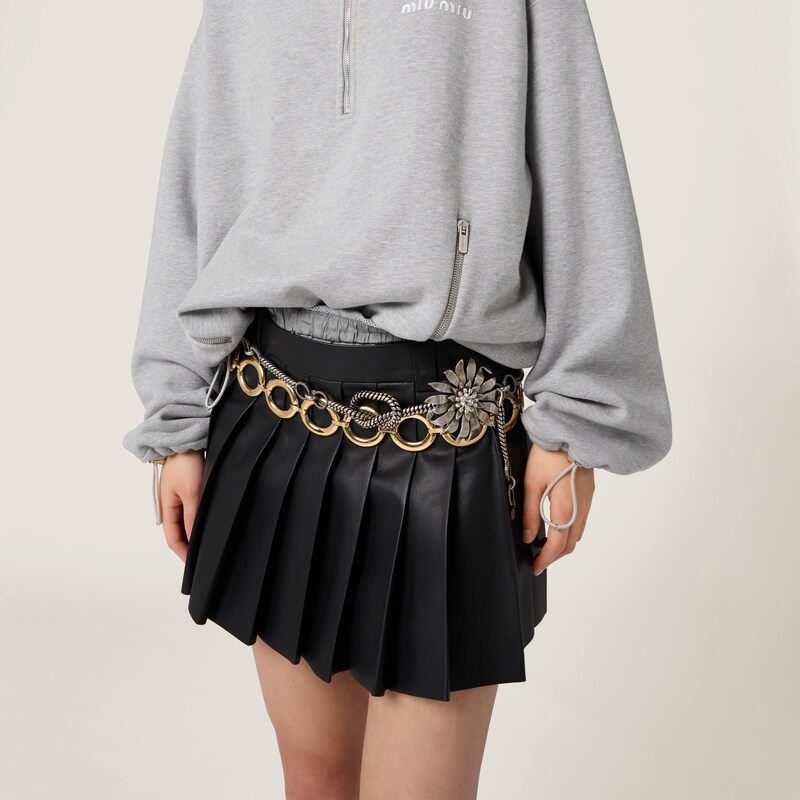 Nappa leather skirt