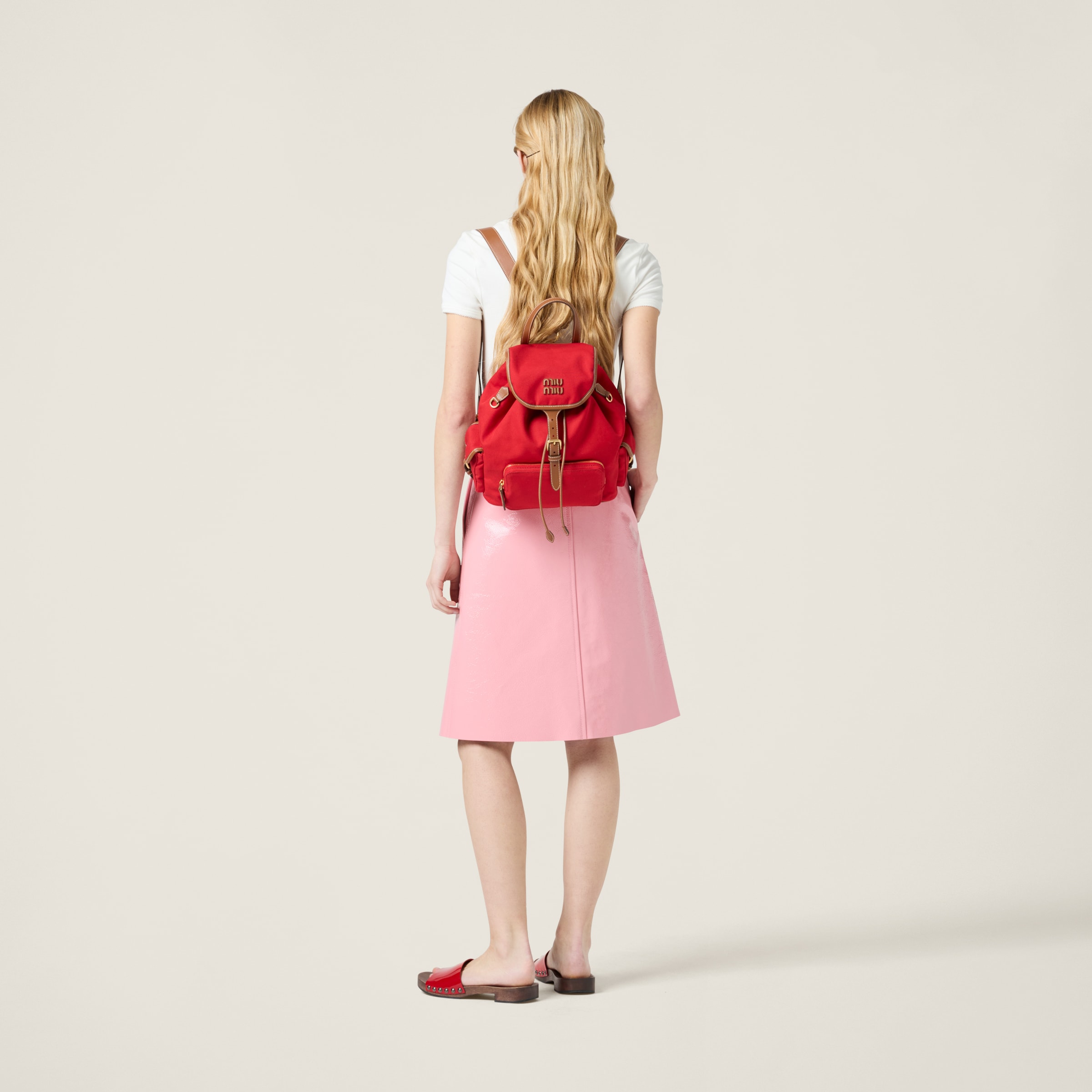 Miu Miu Naplak Wraparound Skirt In Pink