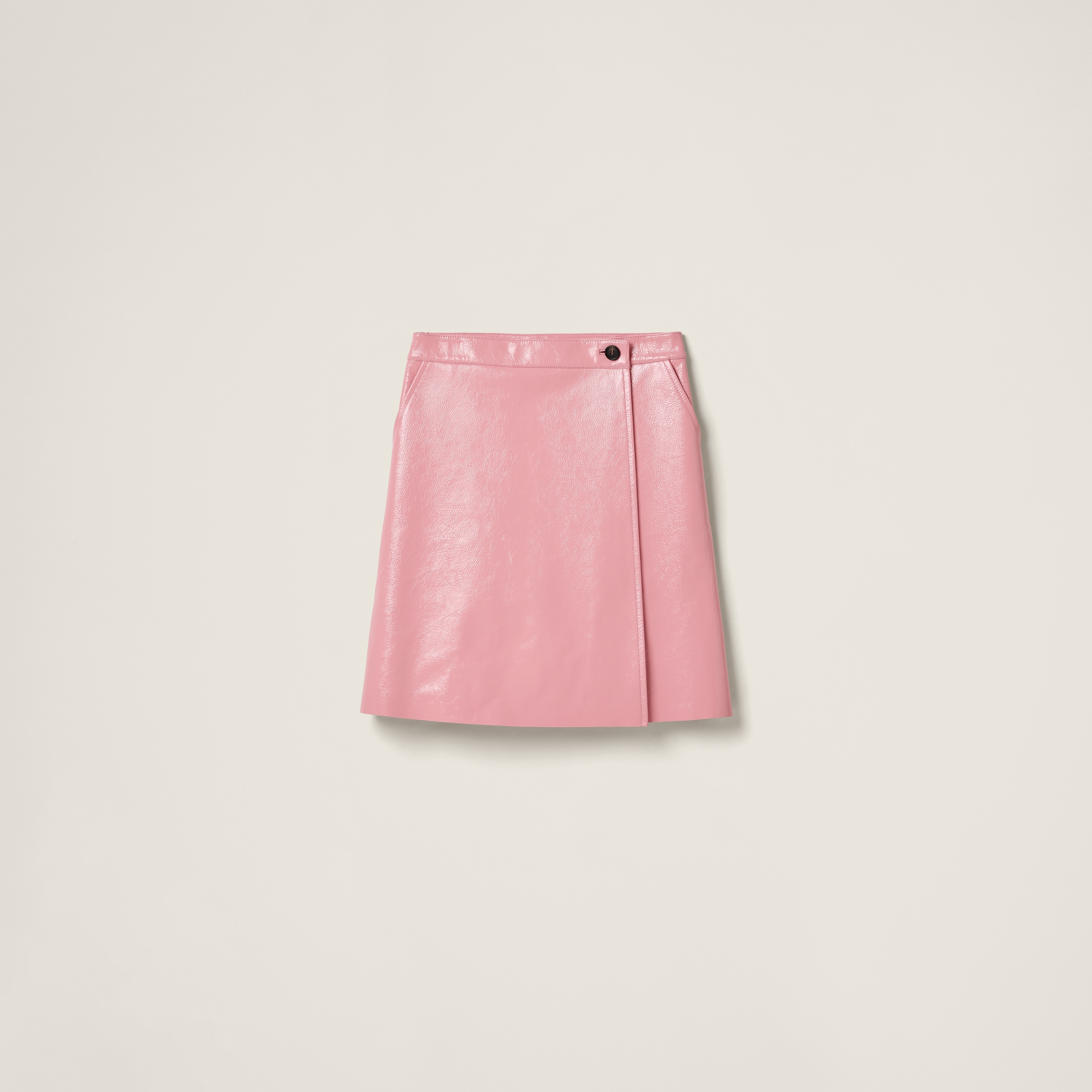 Miu Miu Naplak Wraparound Skirt In Pink