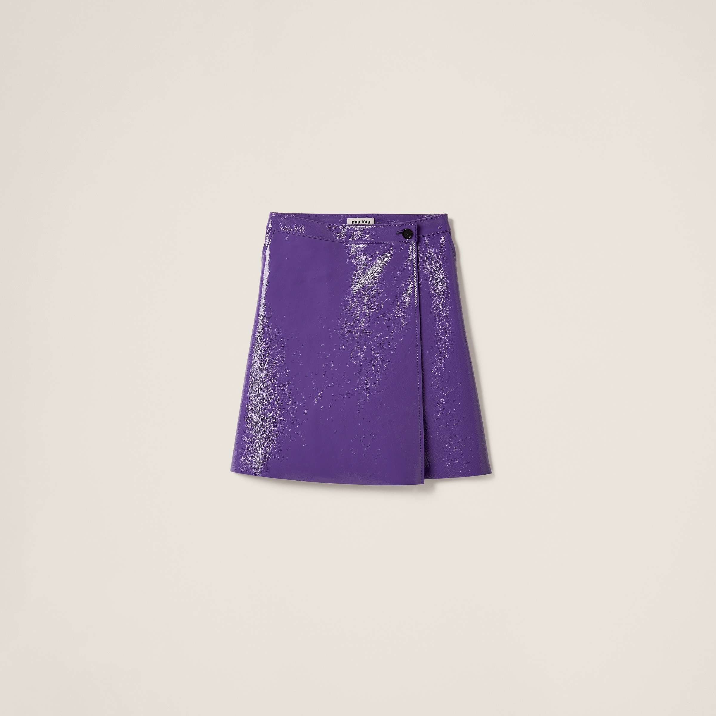 Miu Miu Naplak Wraparound Skirt In Violet