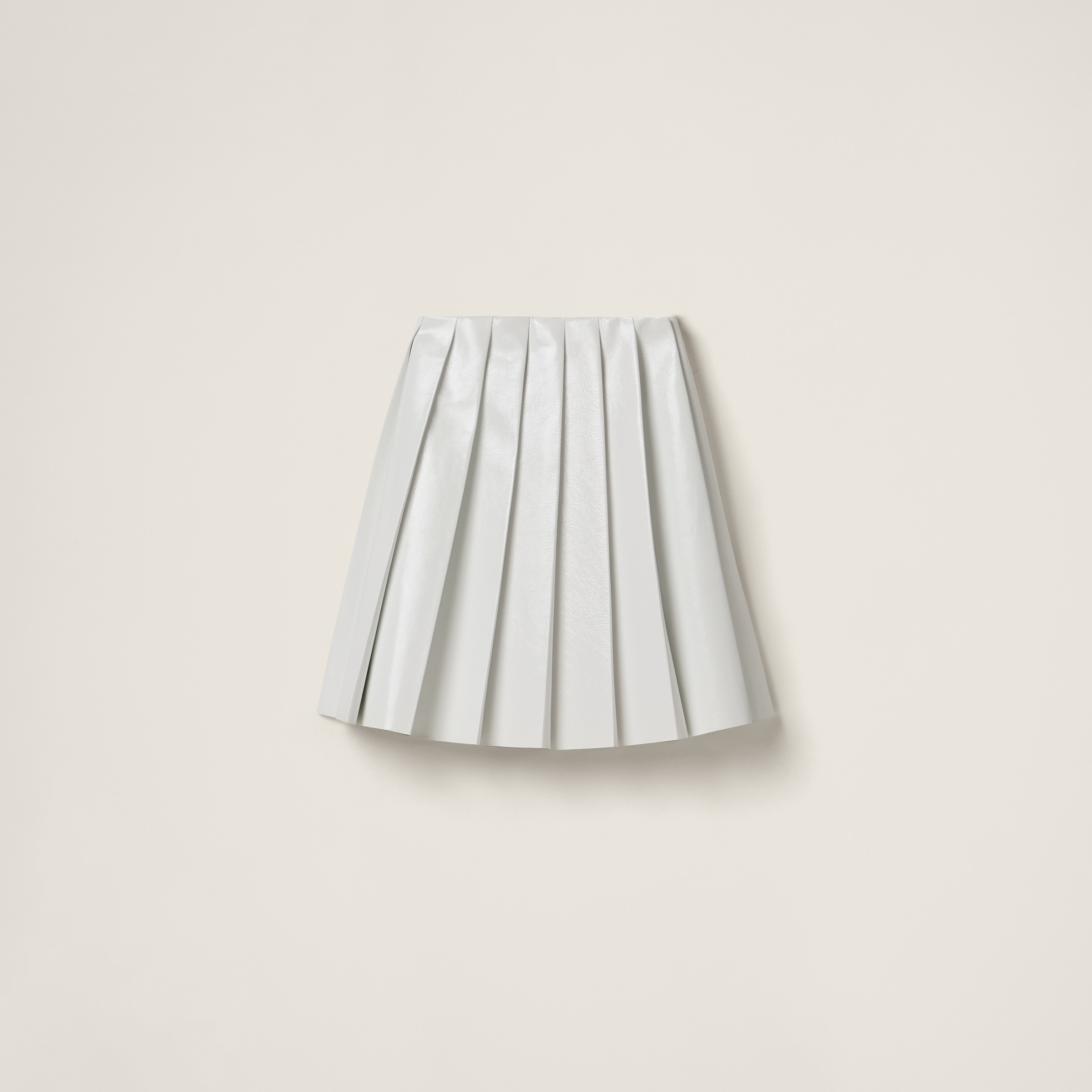 Miu Miu Pleated Naplak Skirt In White