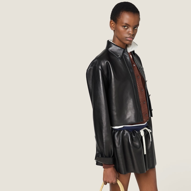 Plongé纳帕皮迷你半身裙