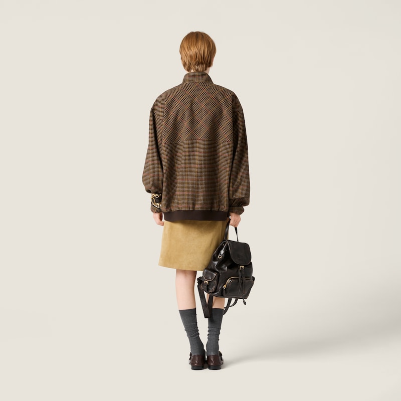 蜡面绒面革半身裙