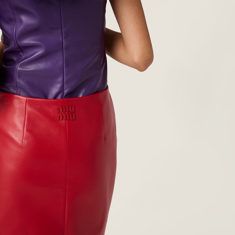Nappa leather skirt