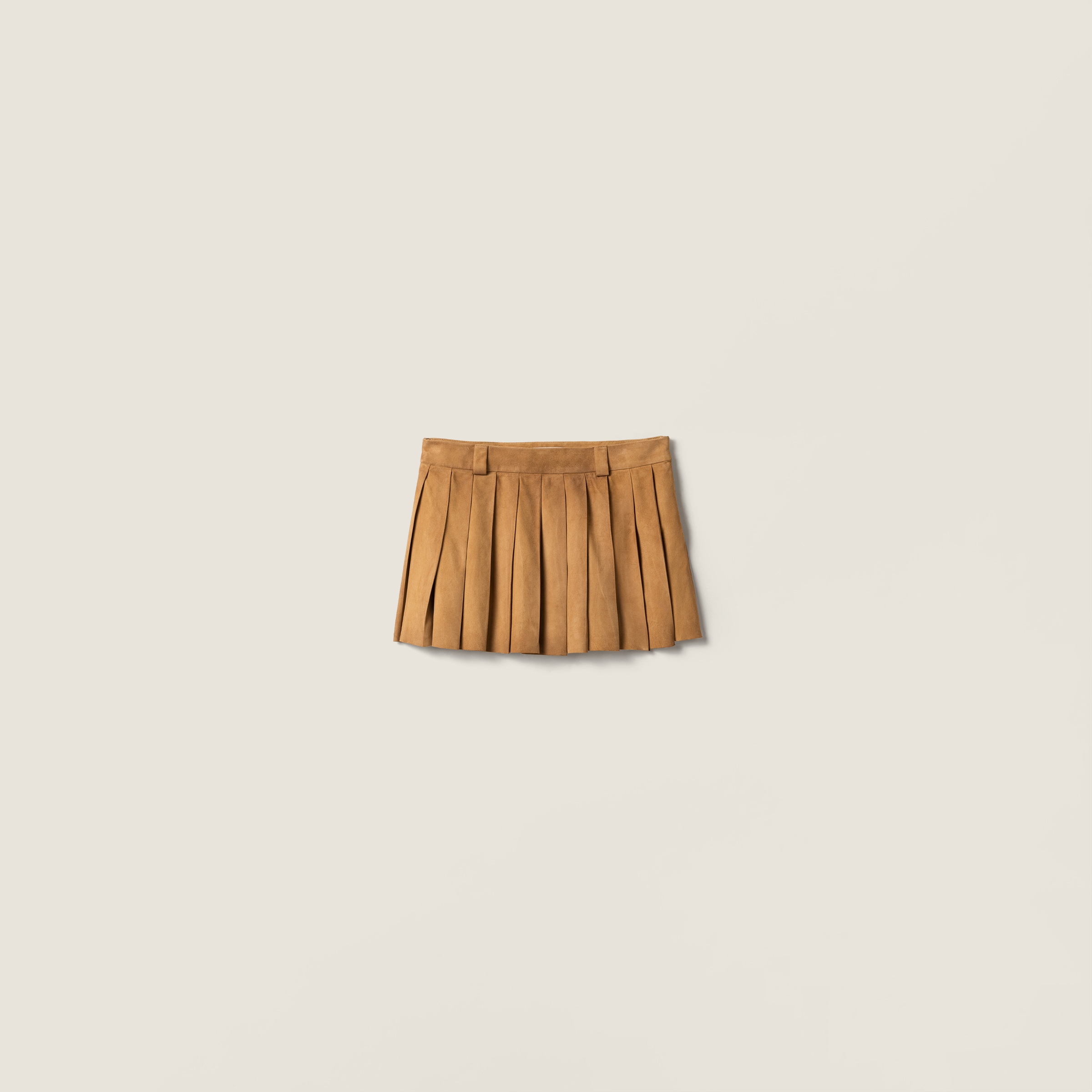 Pleated waxed suede mini-skirt from Miu Miu - $5,400