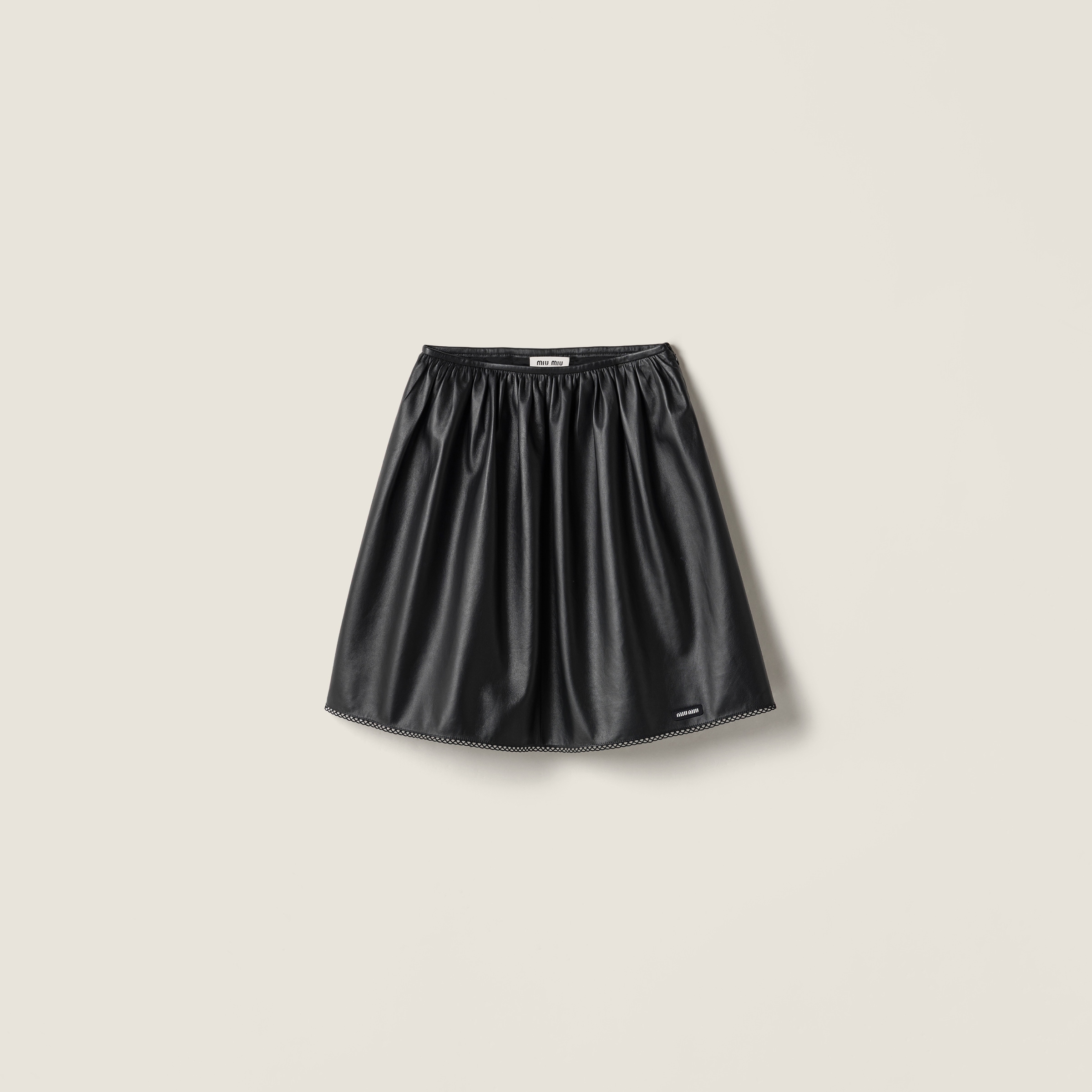 Black Nappa Leather Skirt | Miu Miu