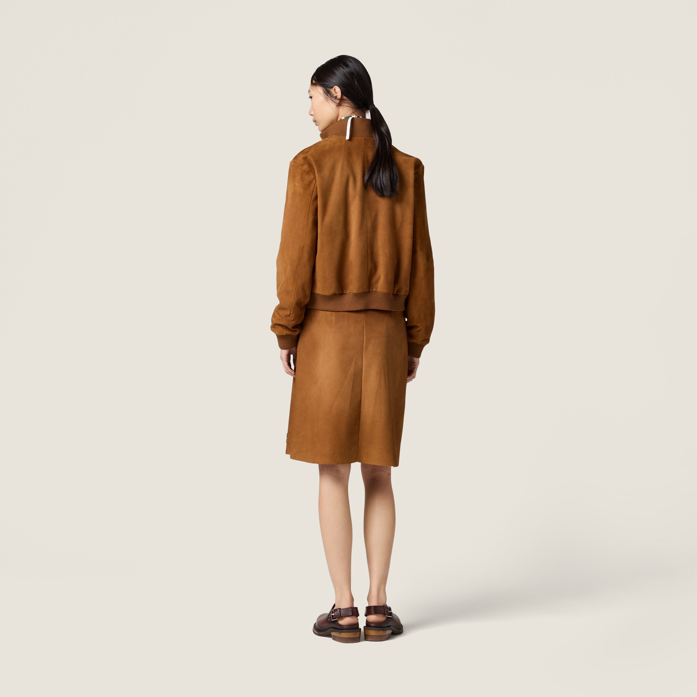 Waxed suede skirt - thumbnail 3
