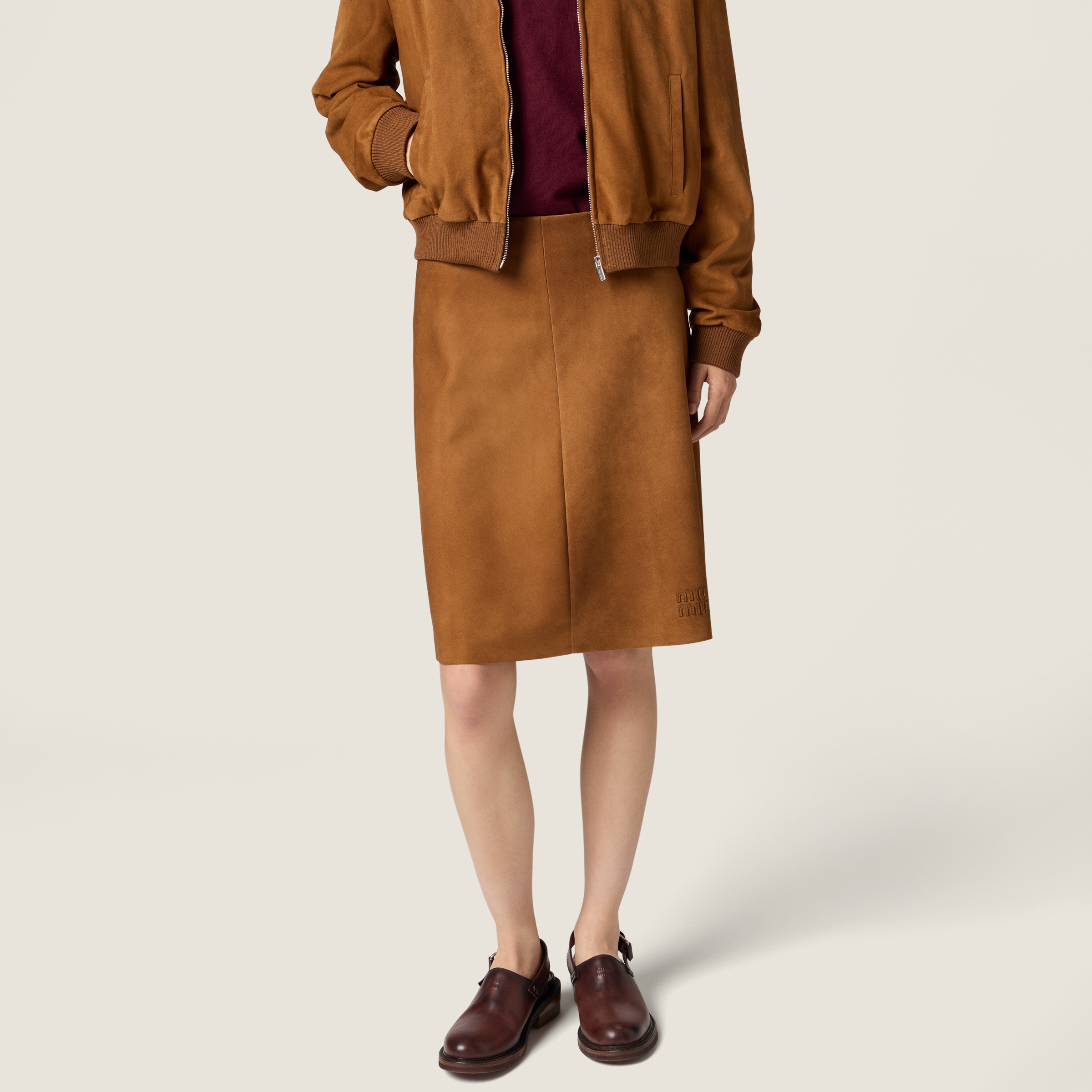 Waxed suede skirt - thumbnail 4
