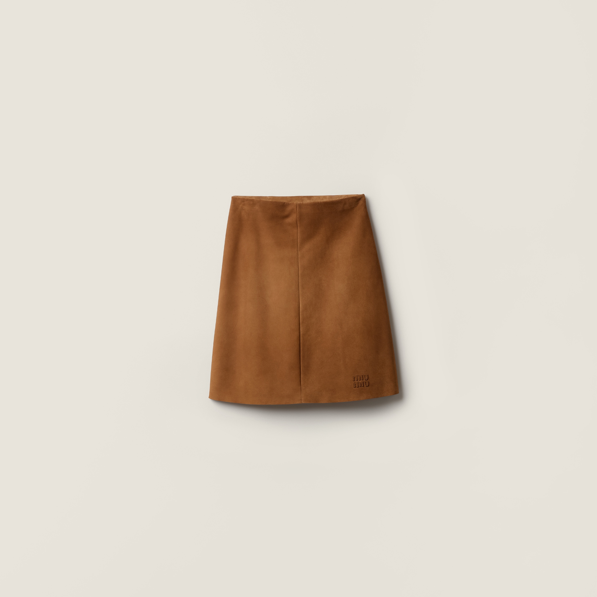 Waxed suede skirt