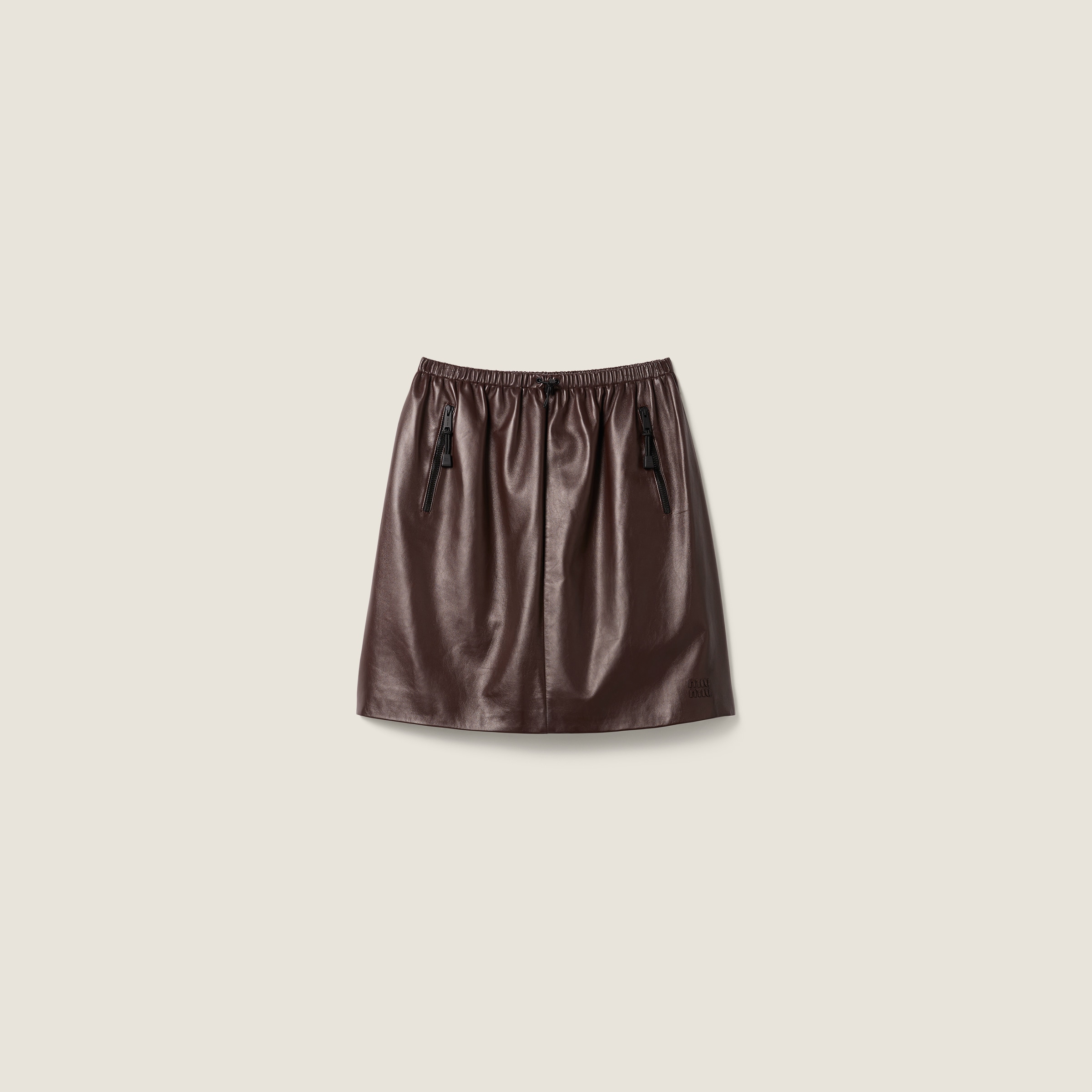 Nappa leather skirt