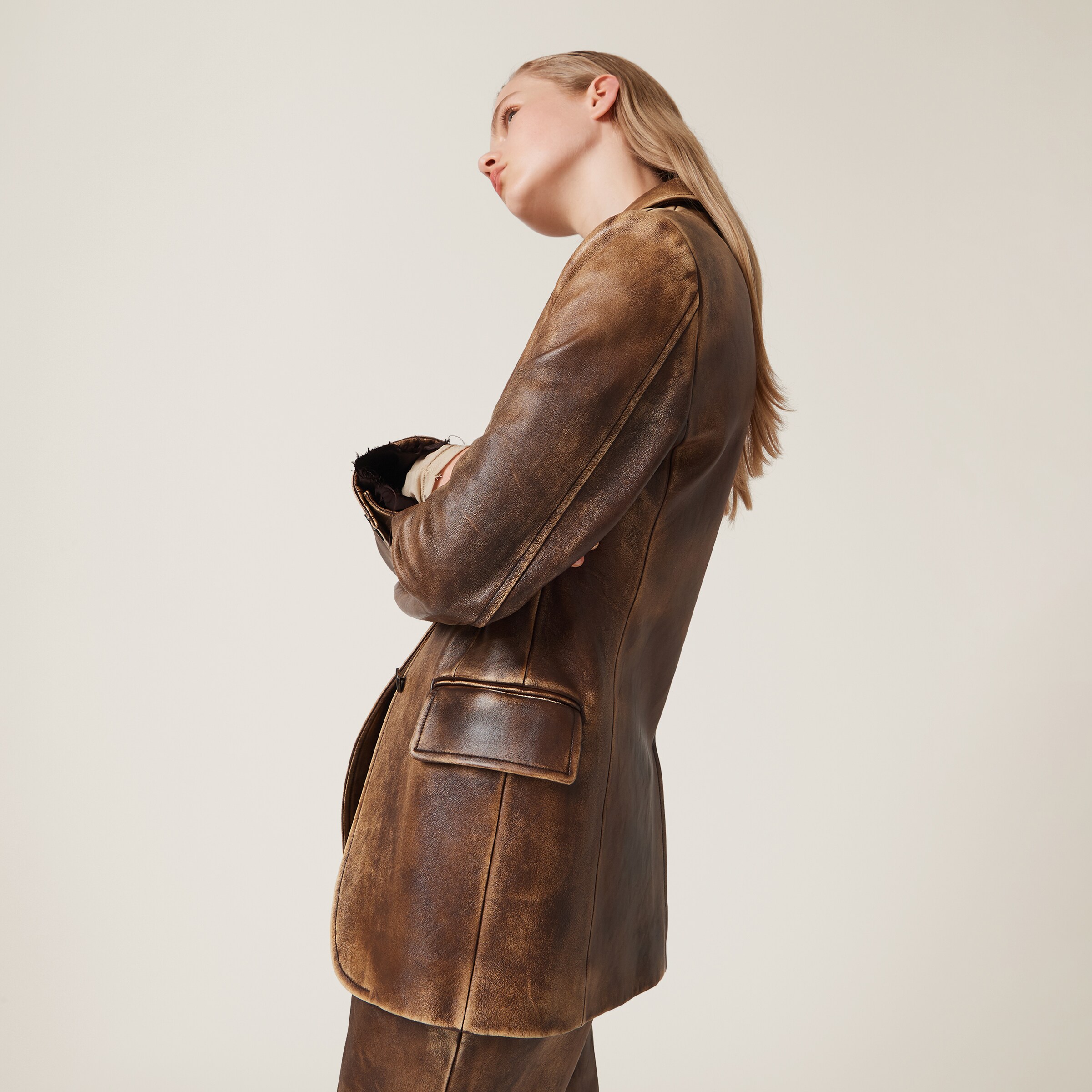 Miu miu leather on sale jacket