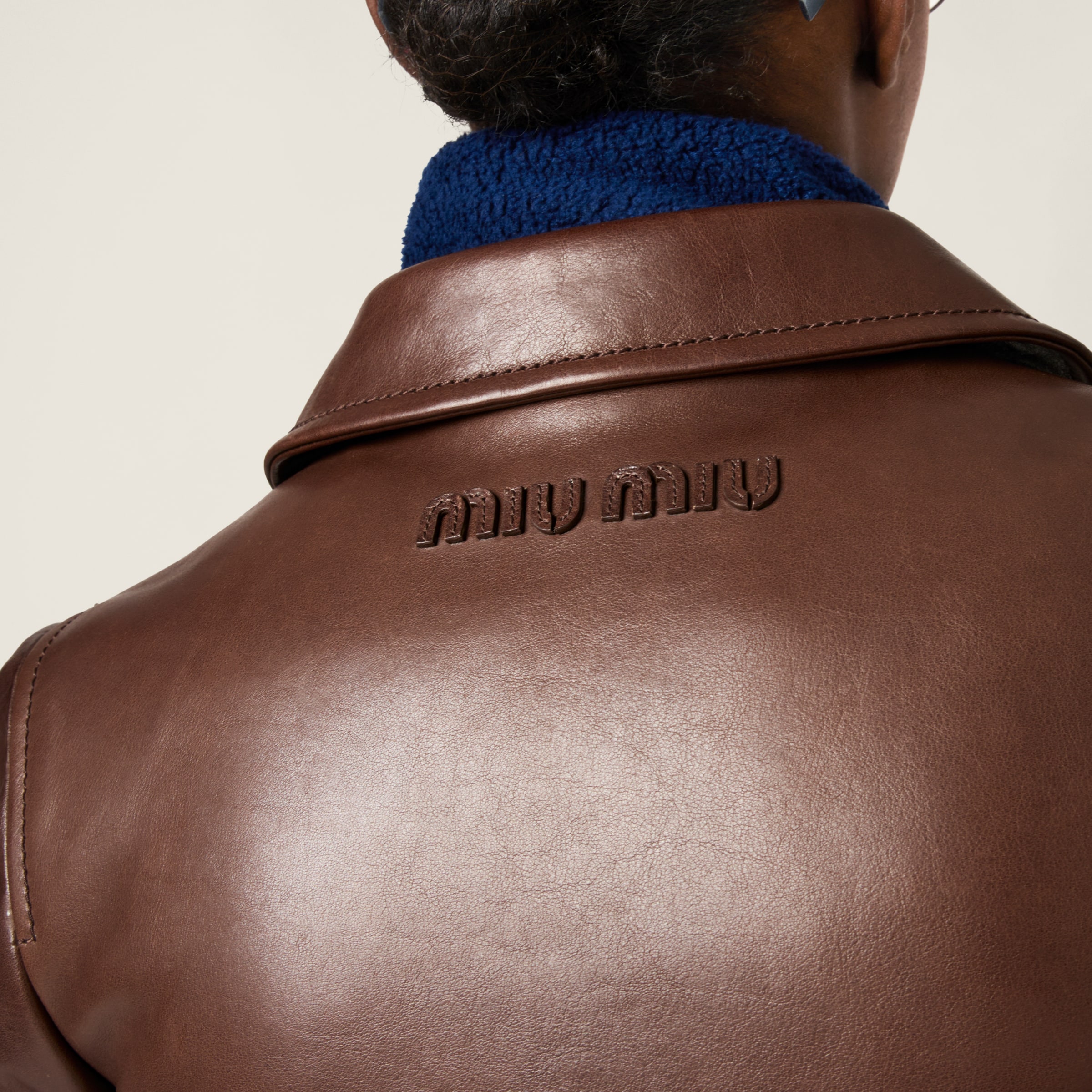 Sienna Cropped Leather Jacket | Miu Miu