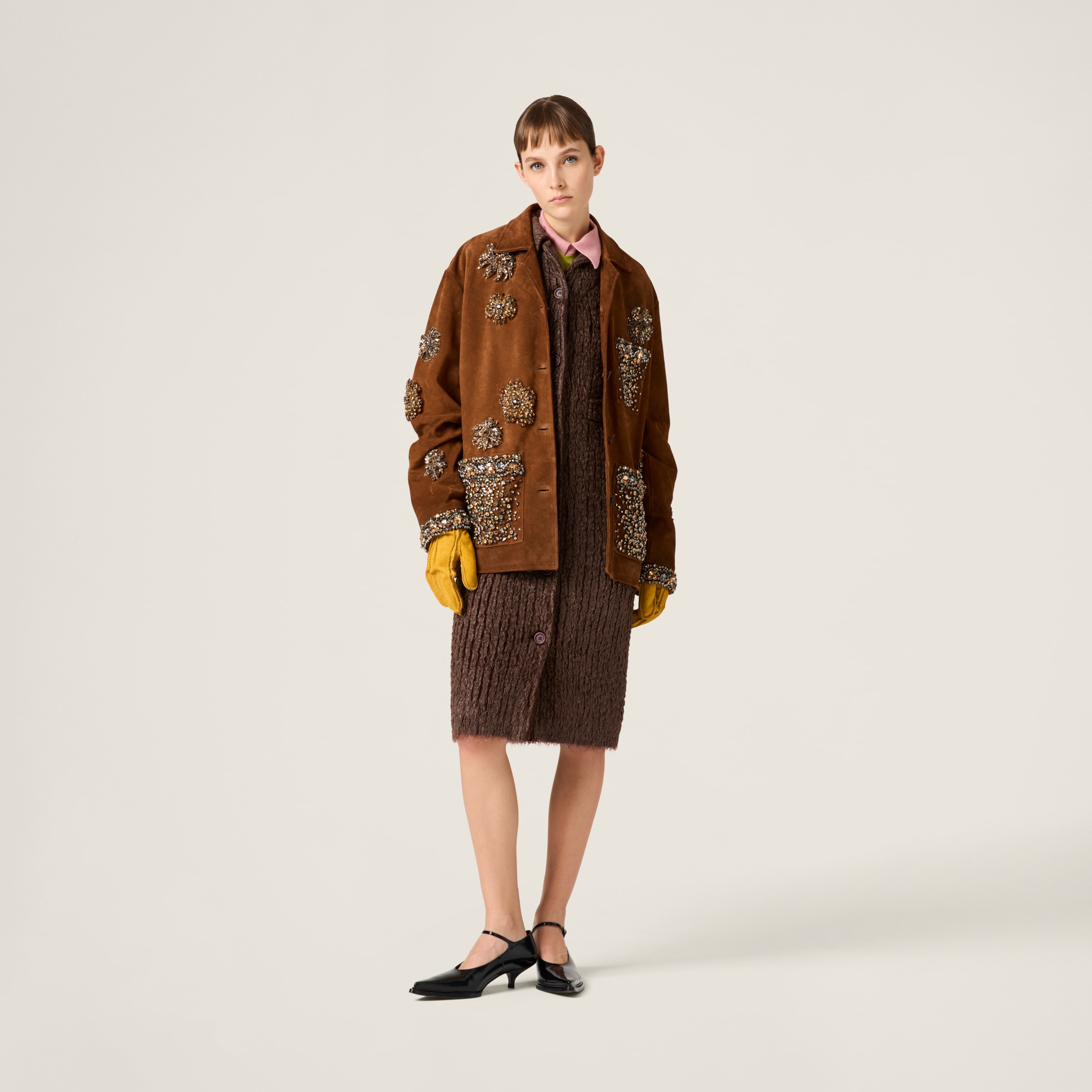 Miu Miu Jackets And Vests In Hazelnut