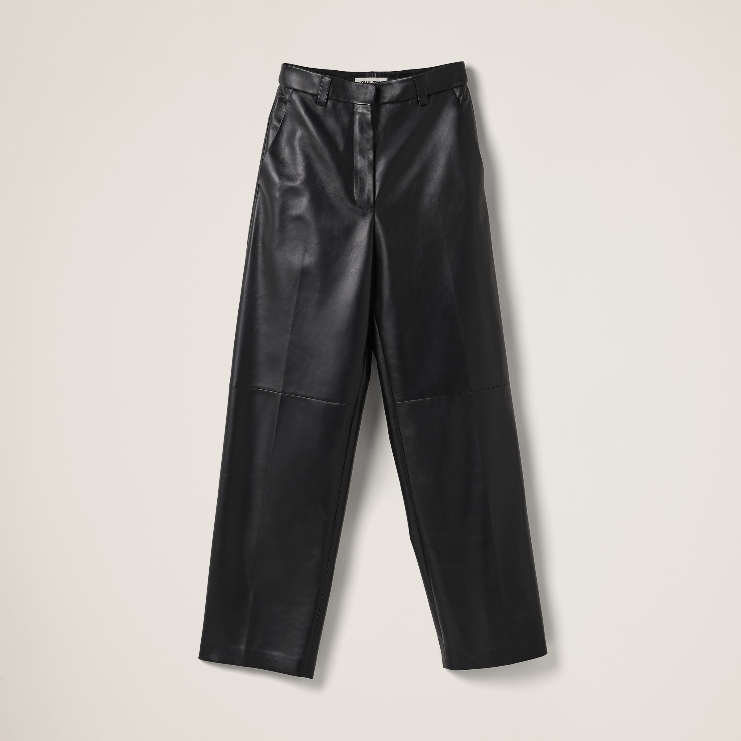 Miu Miu Nappa Leather Pants In Black