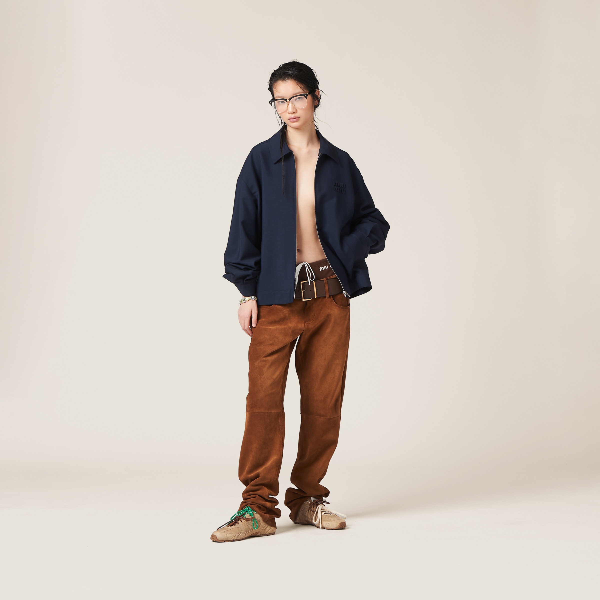 Miu Miu Suede Pants In Cinnamon
