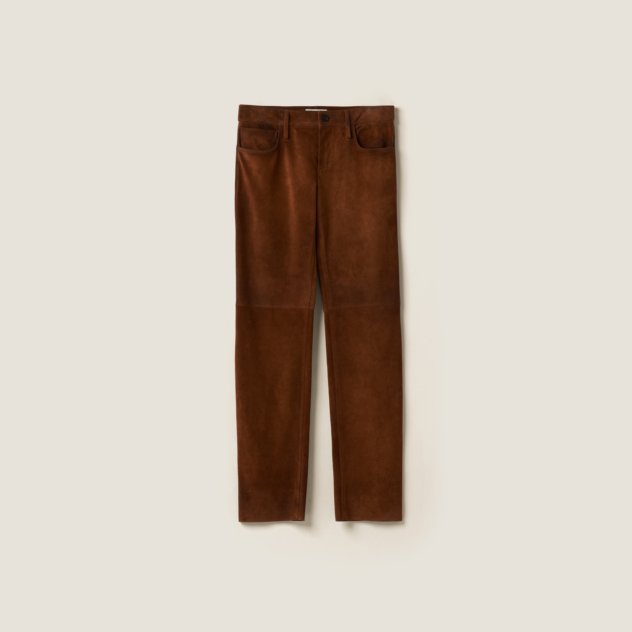 Miumiu Suede Pants In Brown