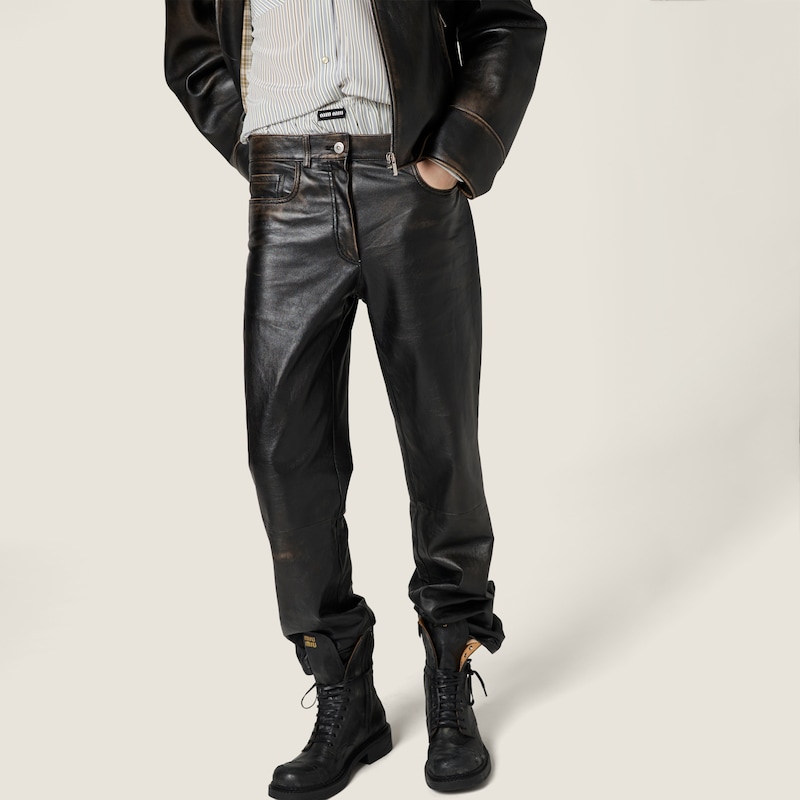 Nappa leather pants