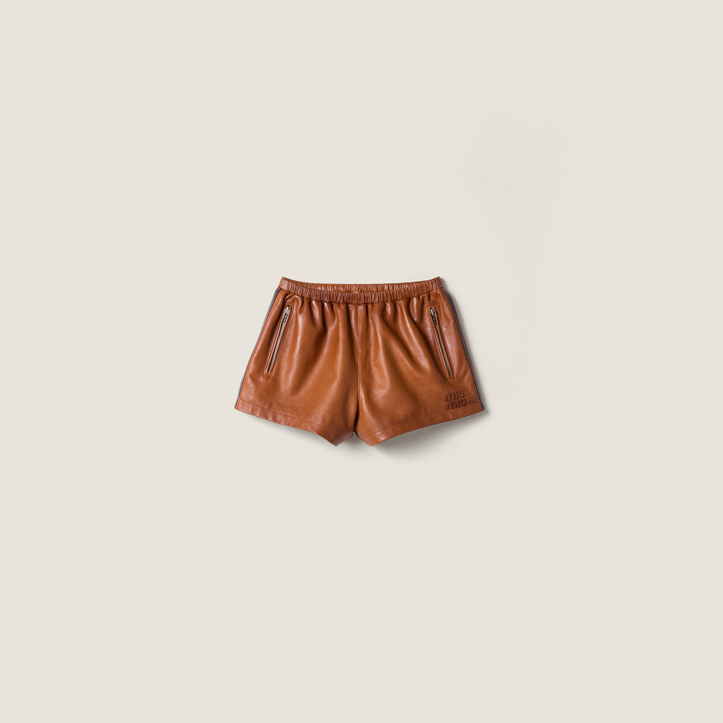 Nappa leather shorts