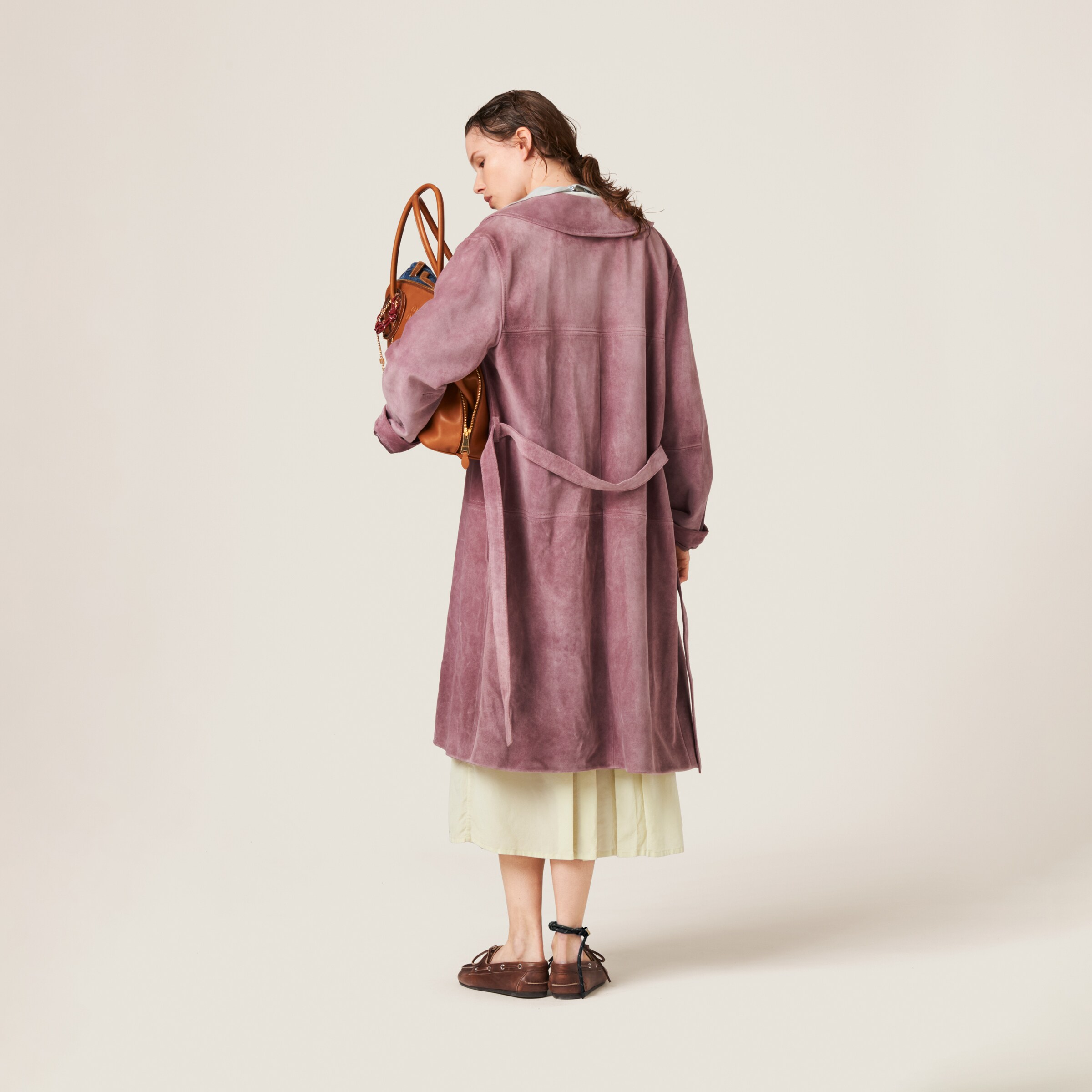 Raspberry Suede Coat | Miu Miu