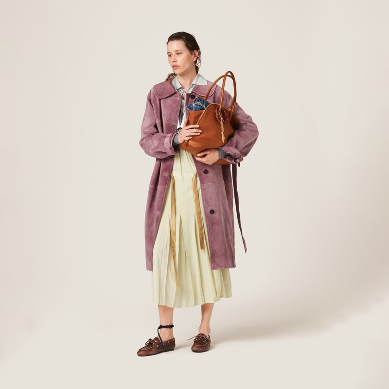 Raspberry Suede Coat | Miu Miu