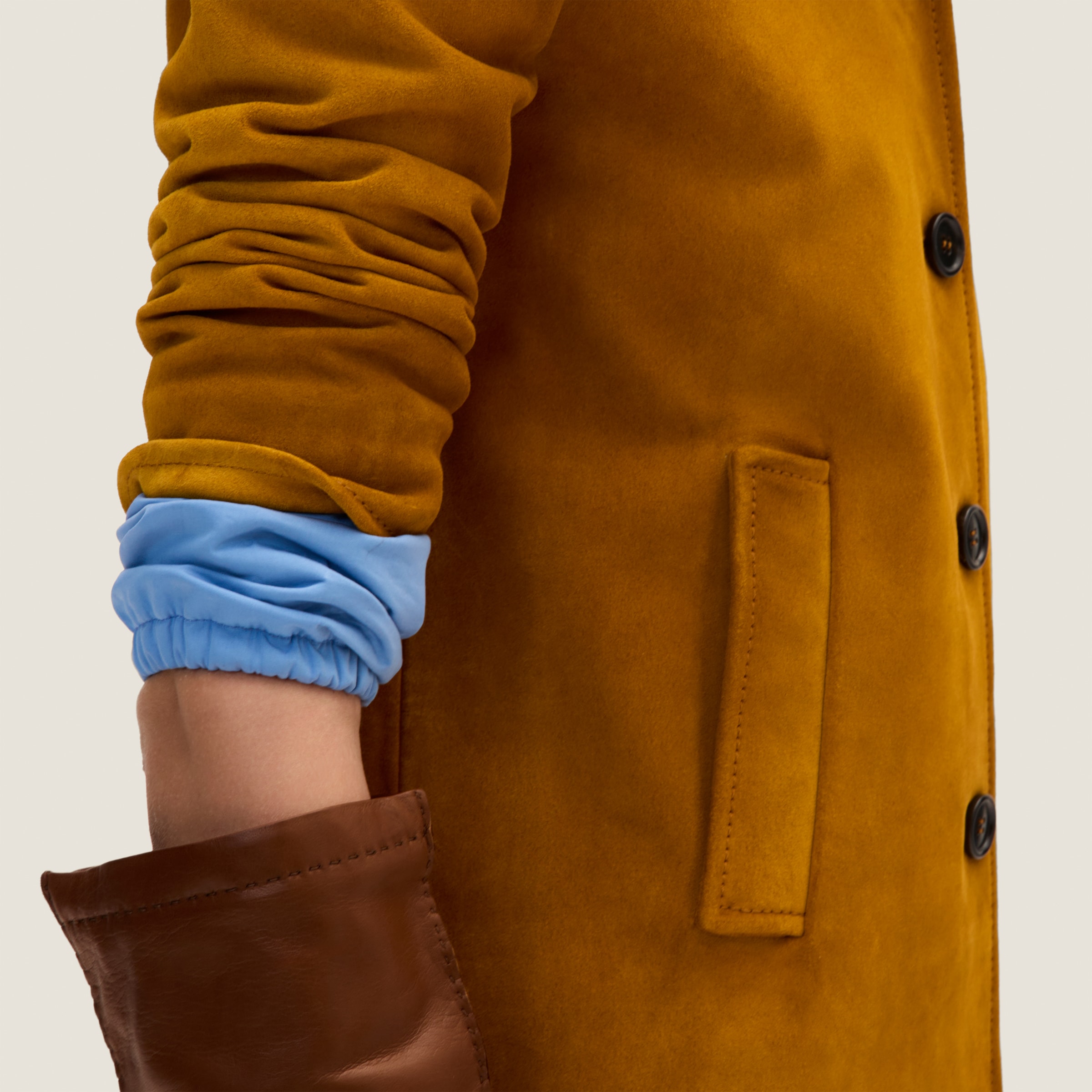 Yellow suede coat outlet