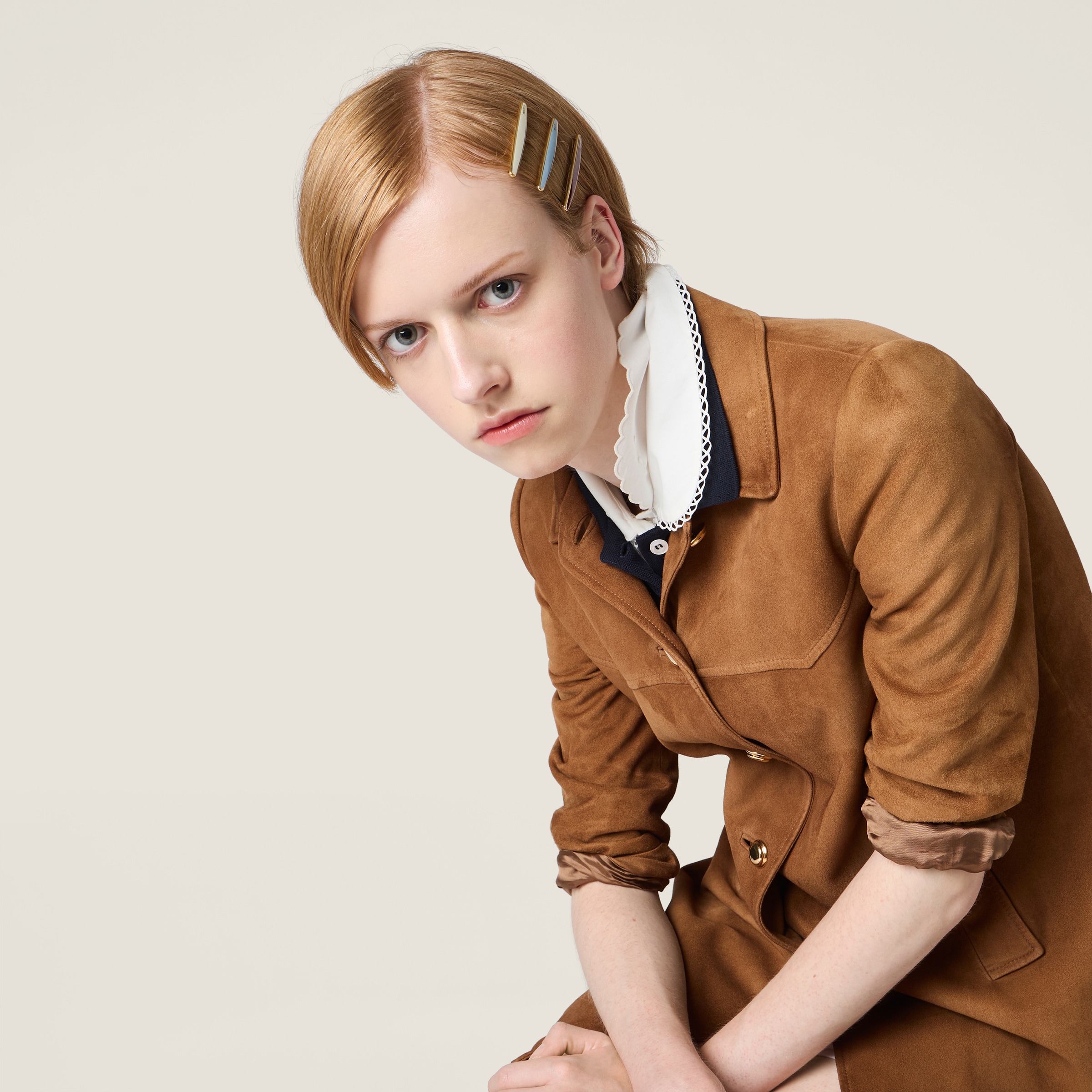 Waxed suede coat - thumbnail 4