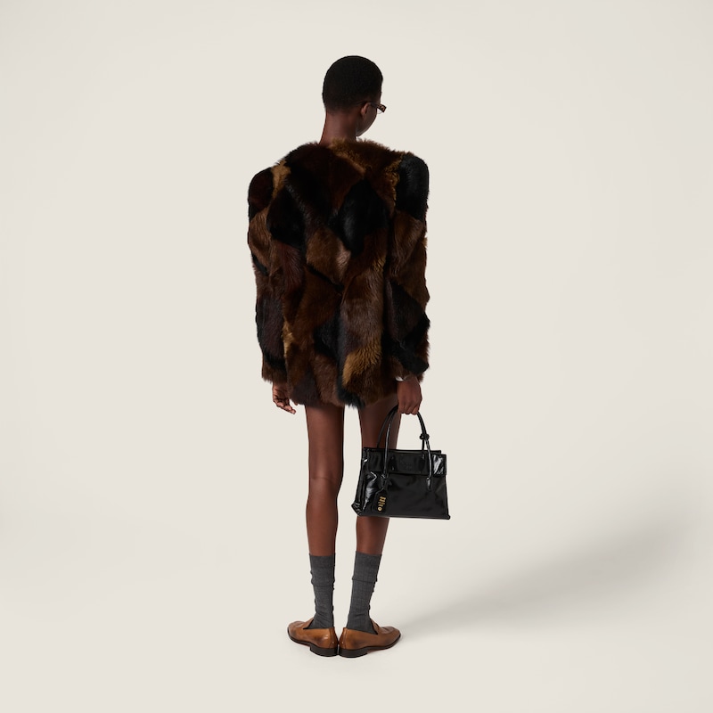 시어링 패치워크 카반 재킷