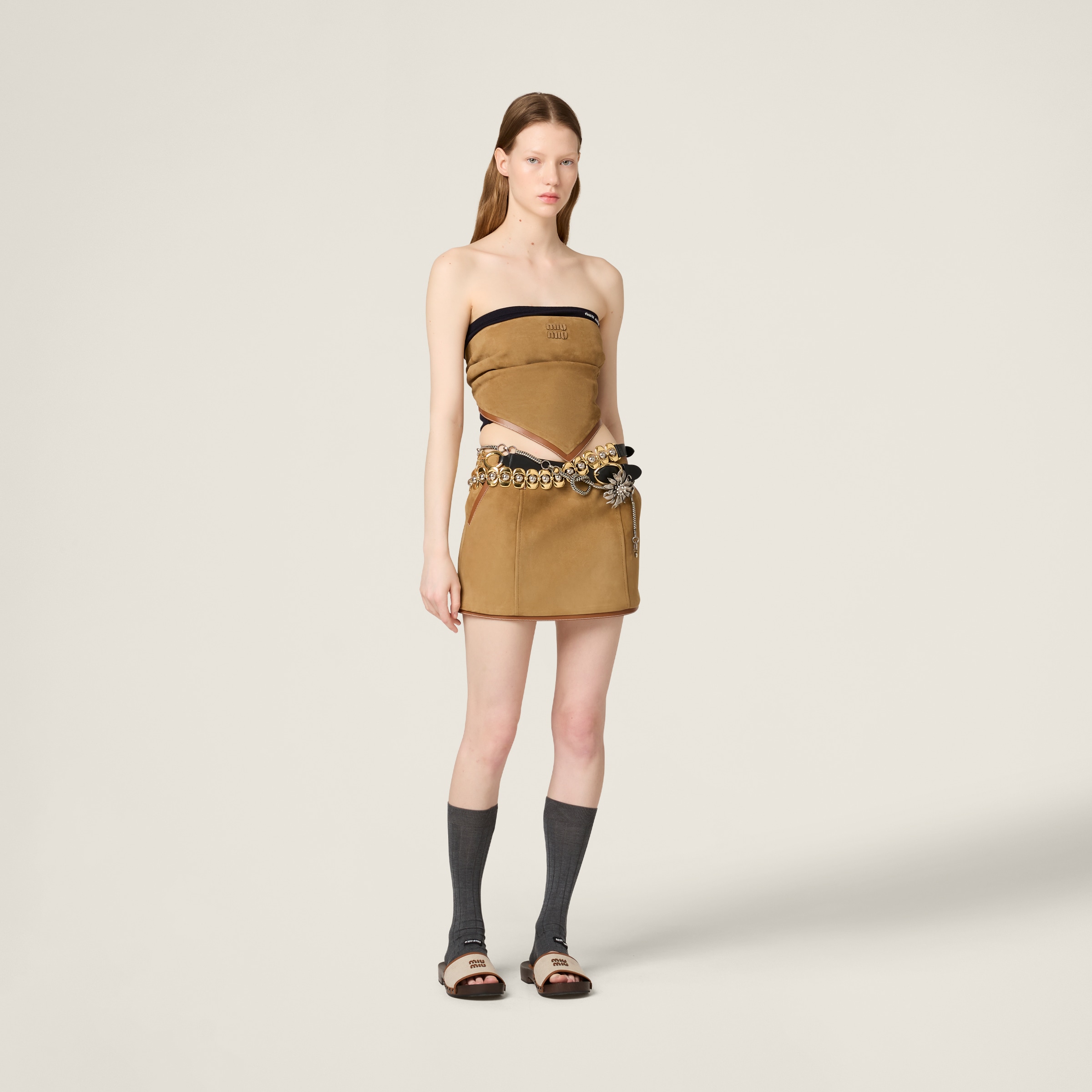 Miu Miu Suede Bandana Top