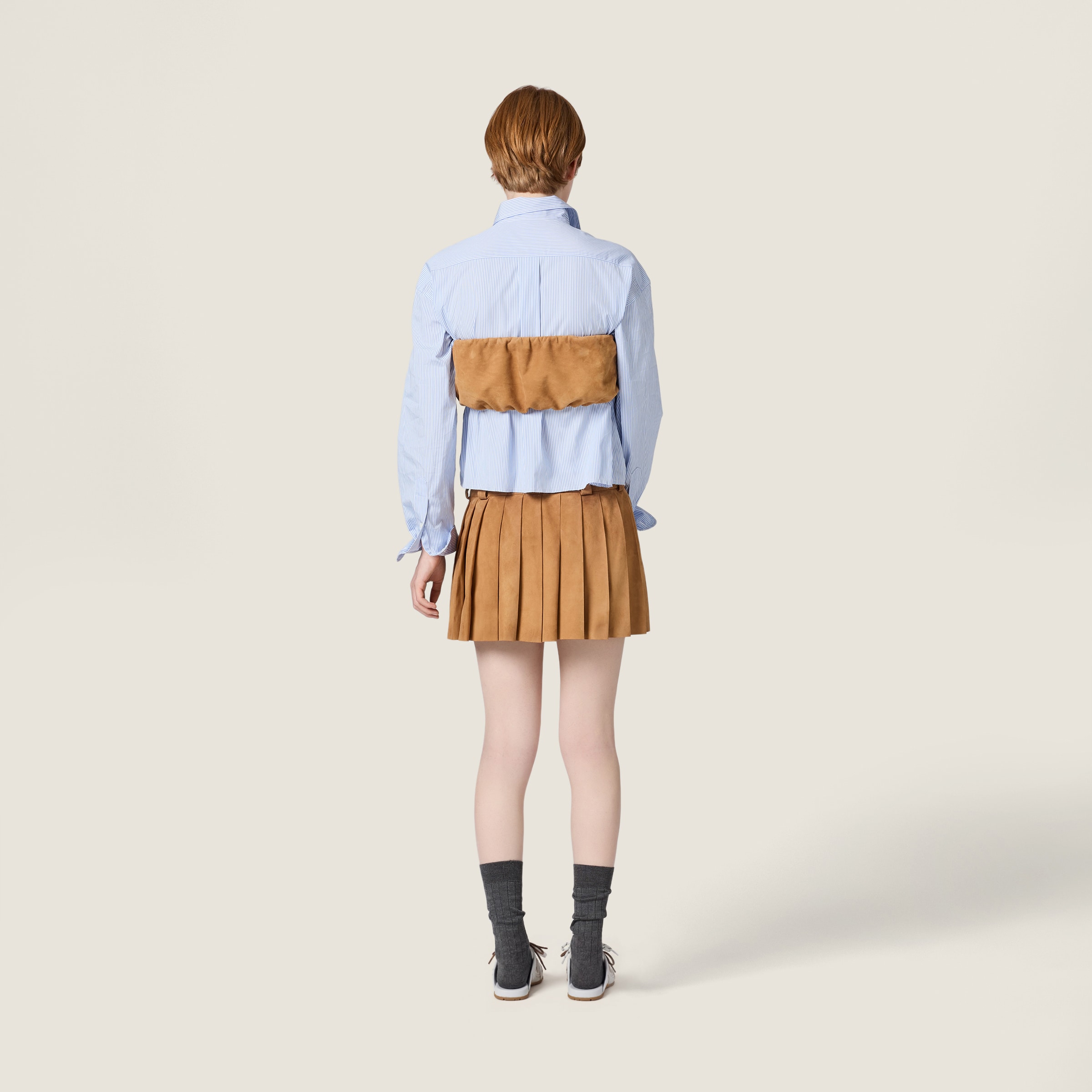Waxed suede bandeau top - thumbnail 3