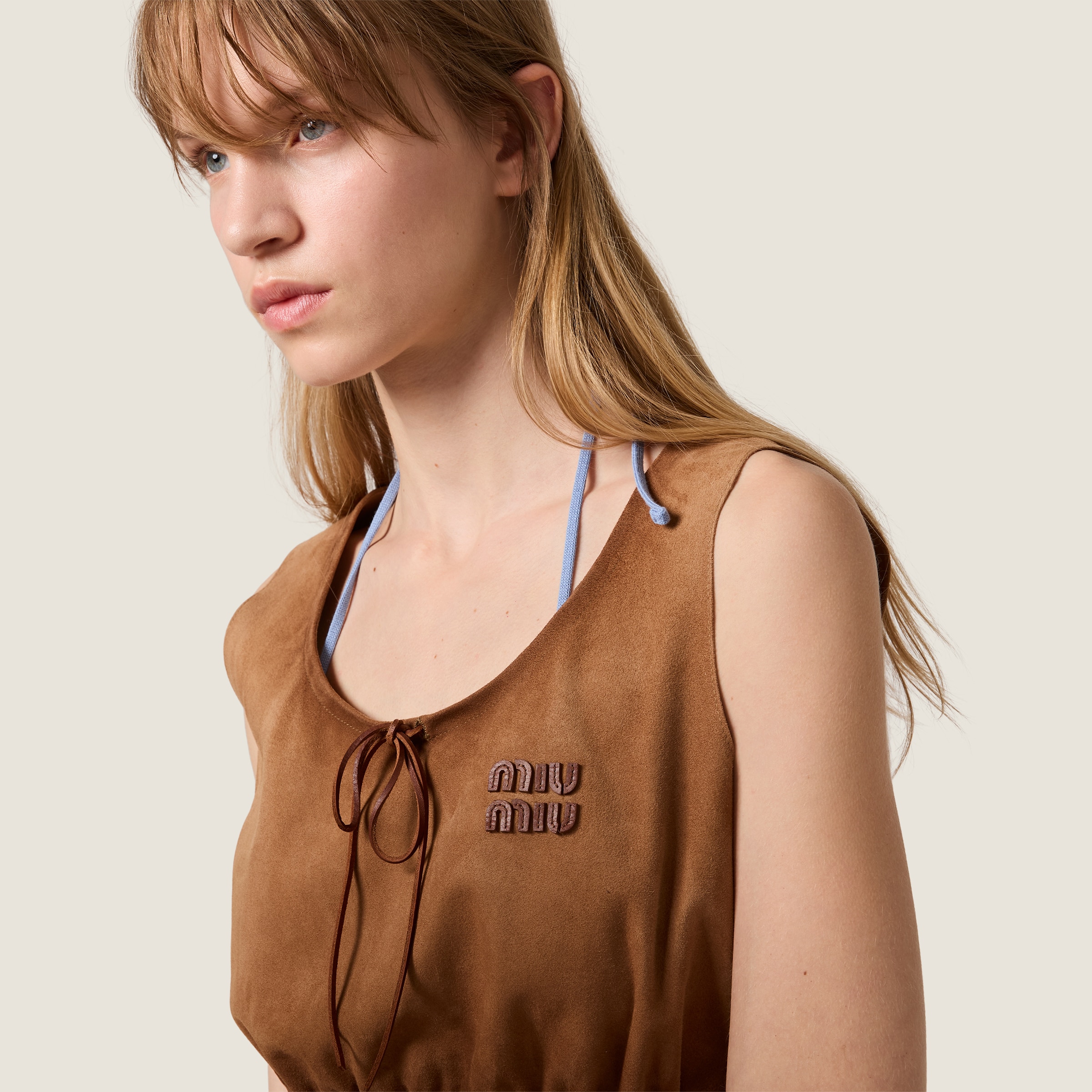 Waxed suede crop top - thumbnail 4