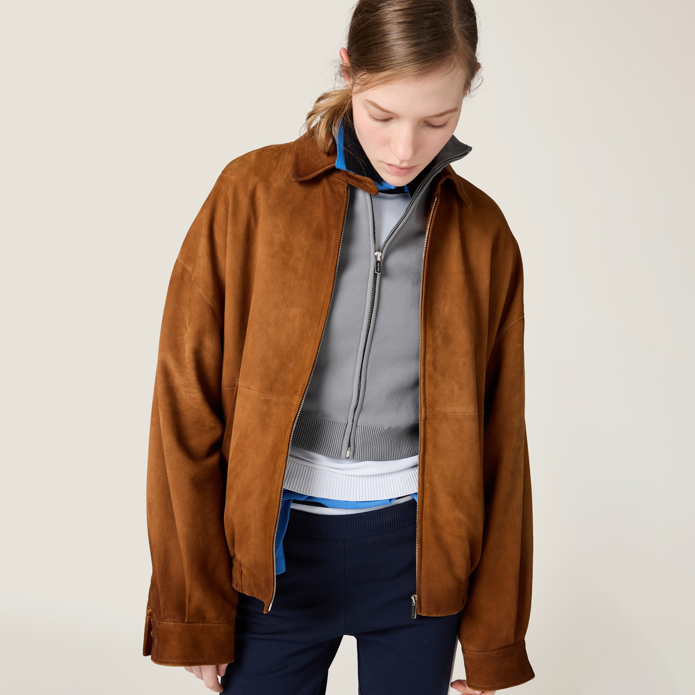 Cinnamon Suede Jacket | Miu Miu
