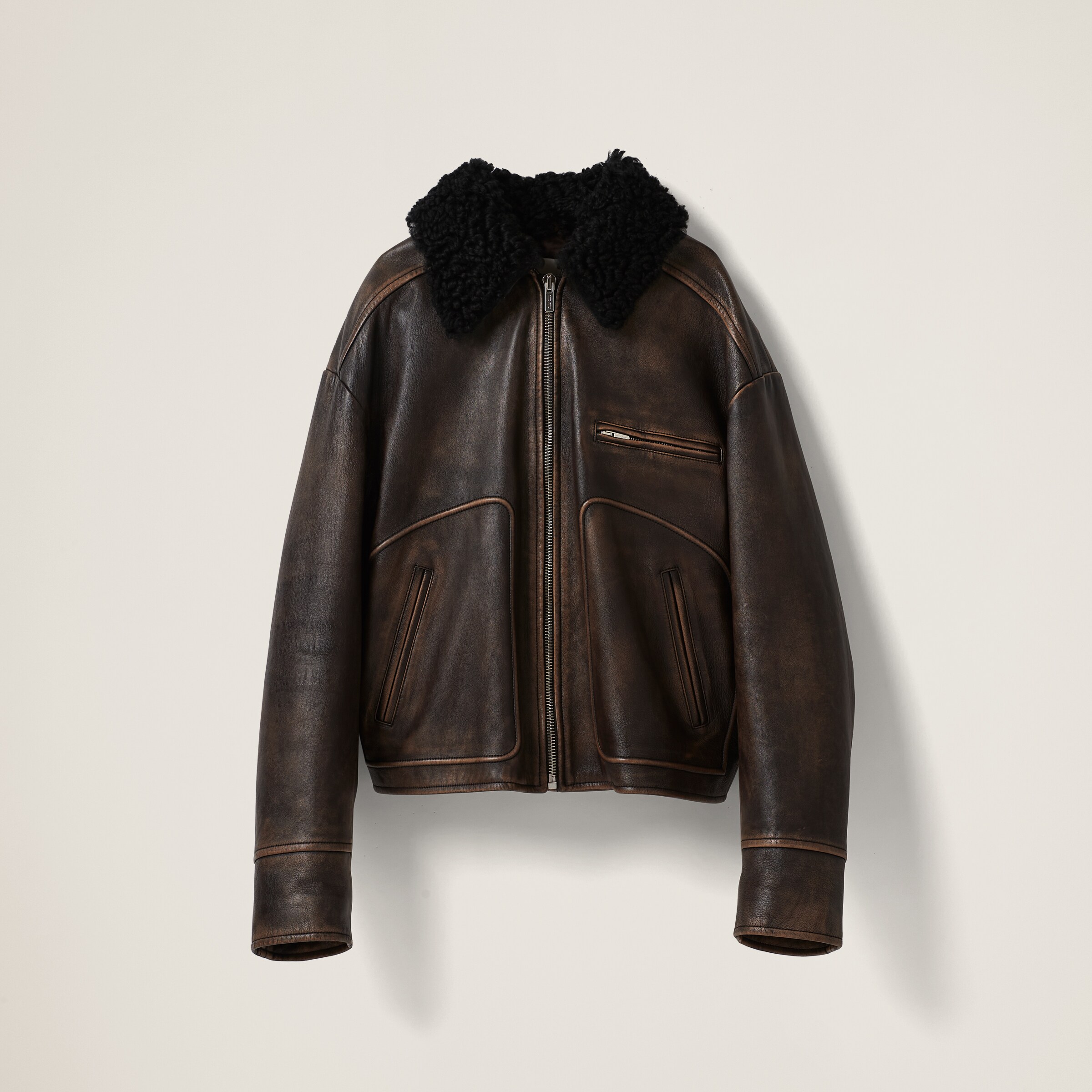Miu miu leather jacket online
