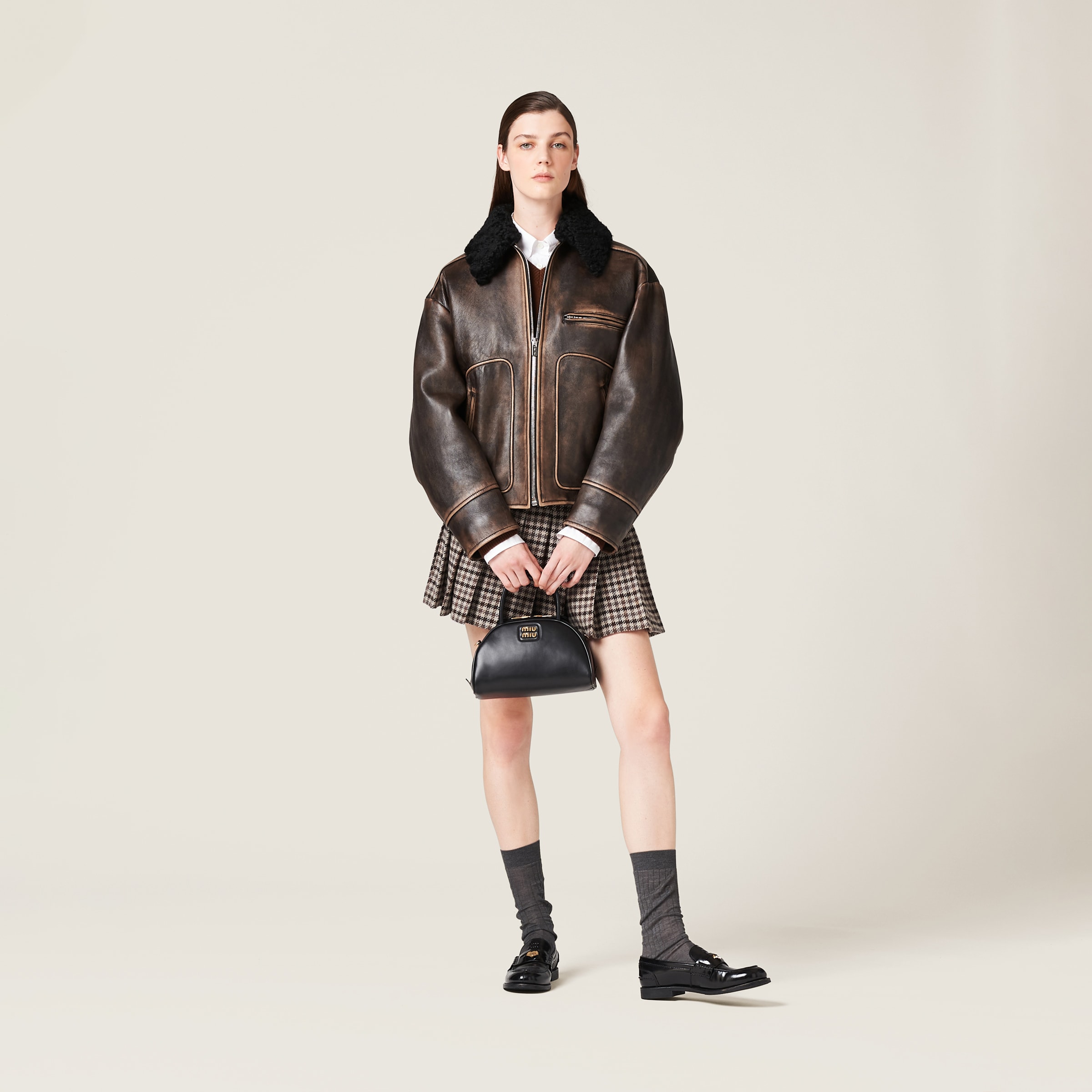 Miu miu leather jacket shop