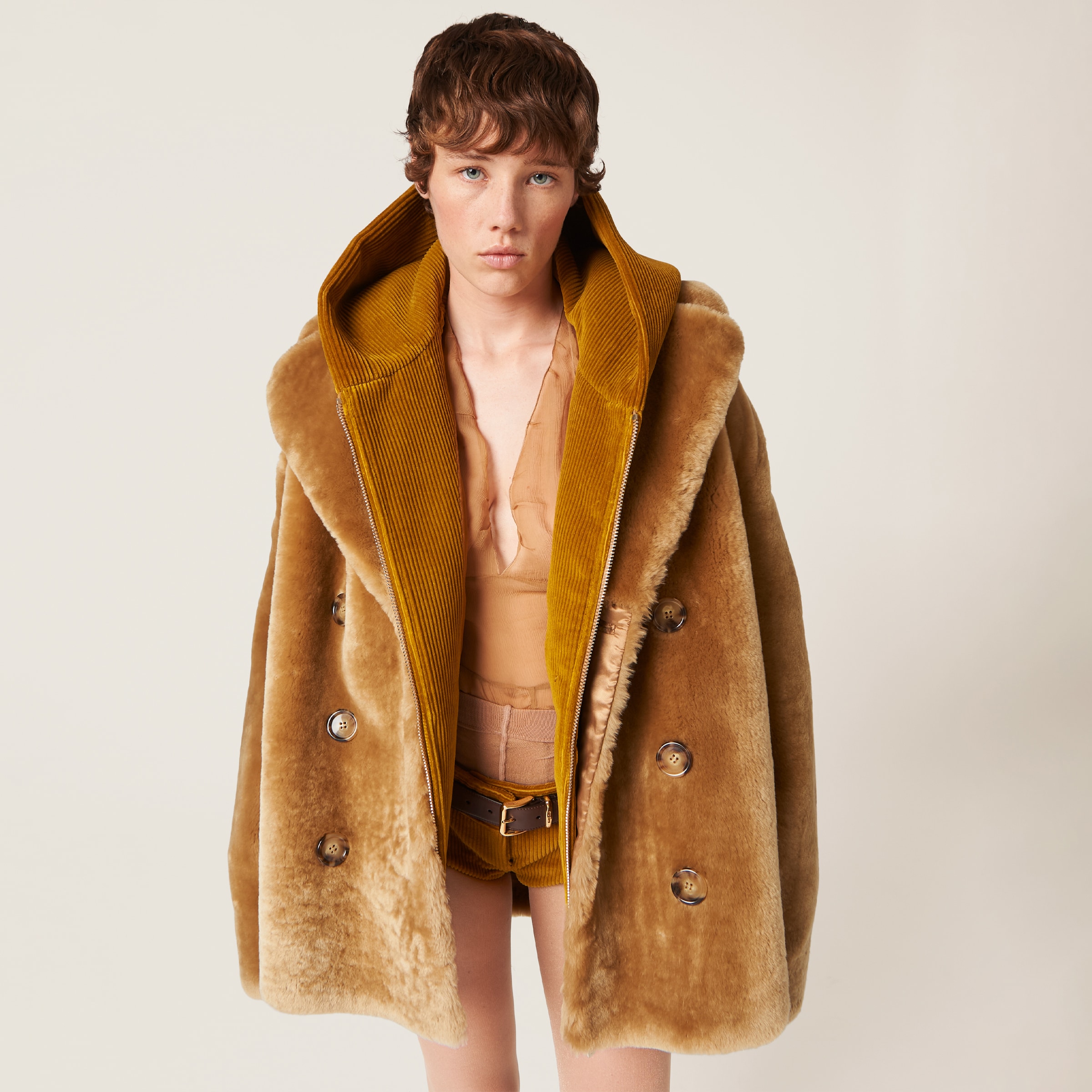 Miu miu shop shearling coat