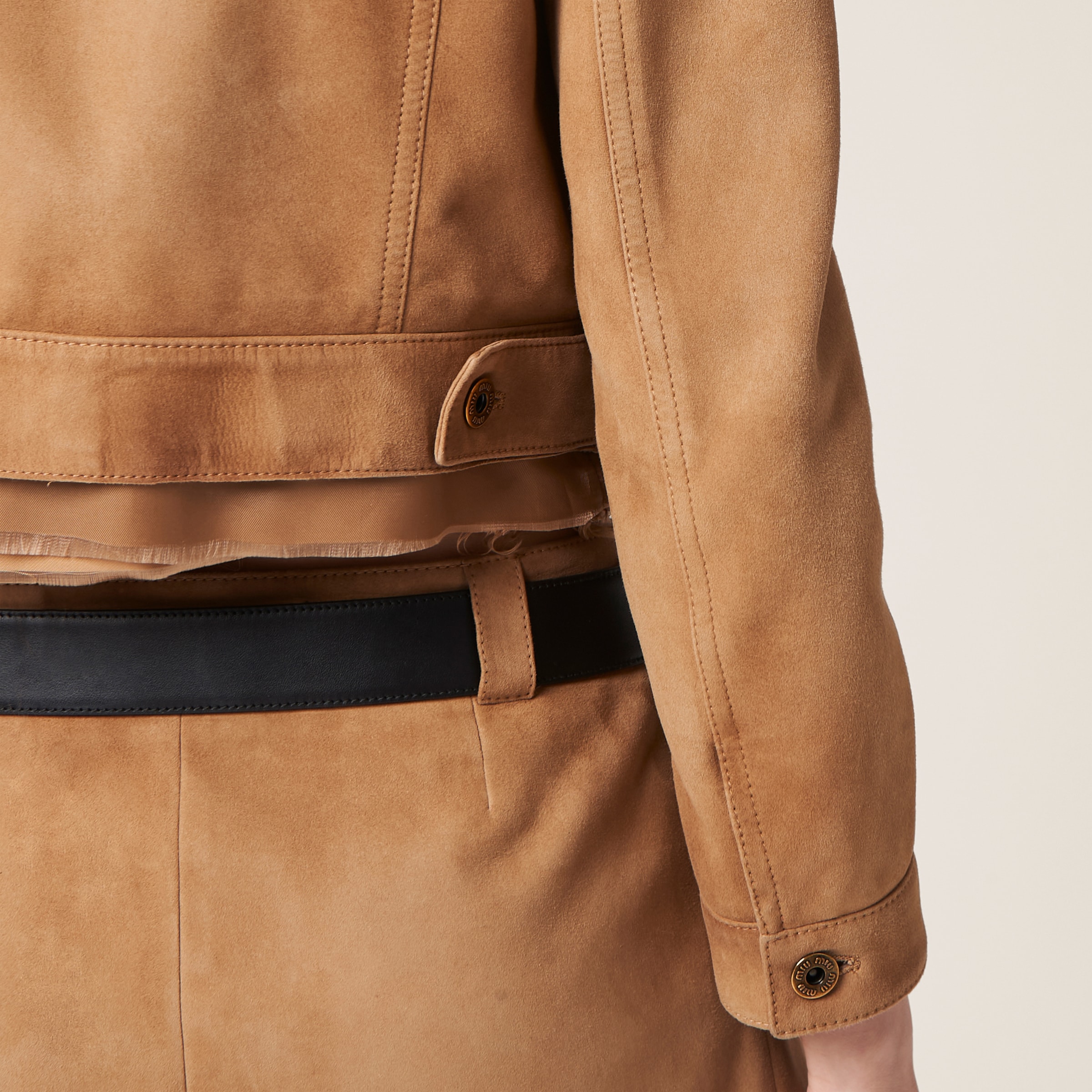 Maple Brown Suede Jacket | Miu Miu Maple Brown Suede Jacket | Miu Miu